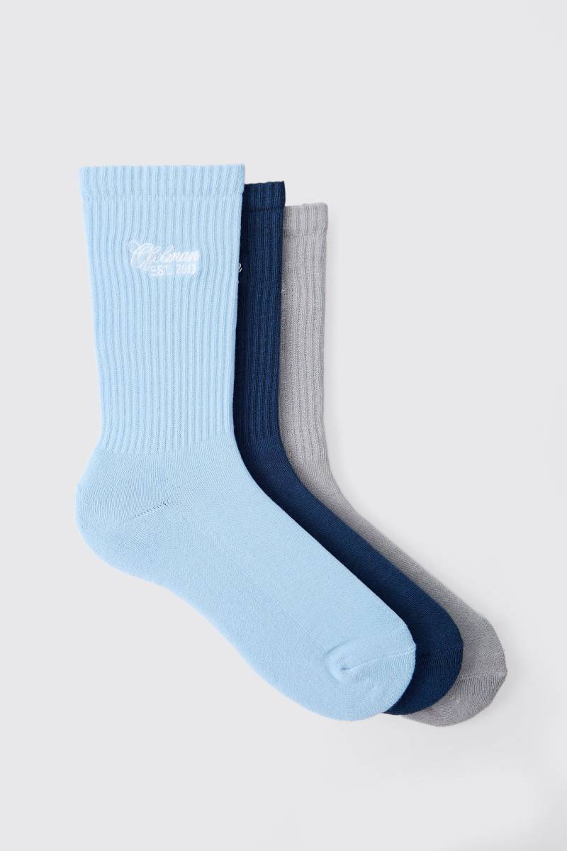3Er-Pack Gestreifte Official Man Sport-Socken - Multi - One Size, Multi von boohoo