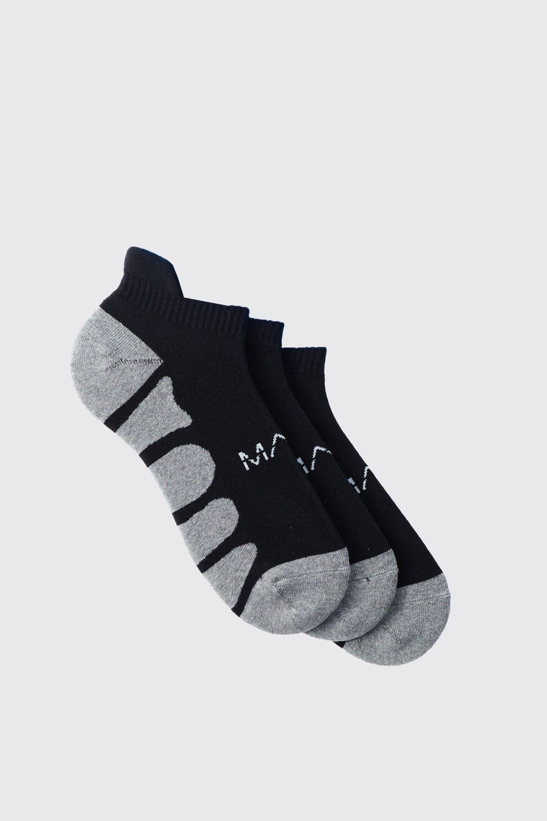 3Er-Pack Man Active Gym Gepolsterte Sportsocken - Black - One Size, Black von boohoo