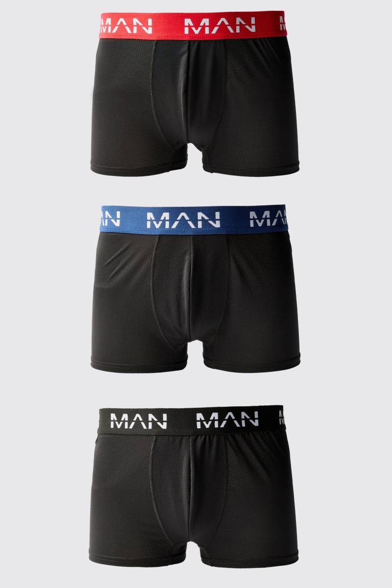3Er-Pack Man Active Performance Boxershorts Mit Buntem Bund - Multi - M, Multi 3Er-Pack Man Active Performance Boxershorts Mit Buntem Bund - Multi - M, Multi von boohoo