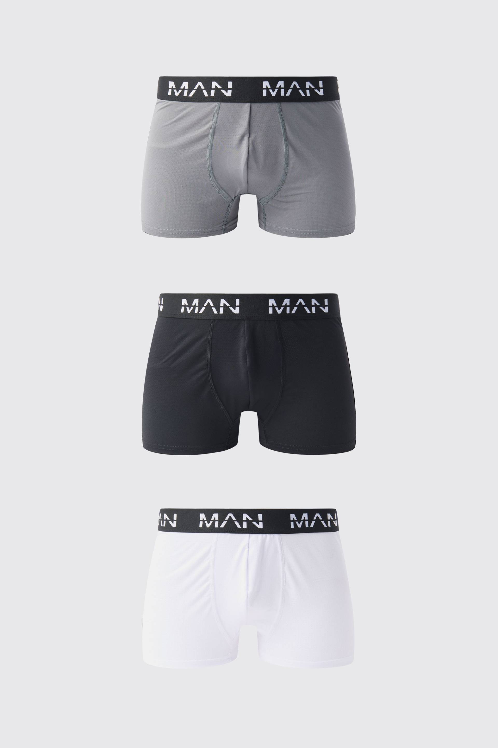 3Er-Pack Man Active Performance Boxershorts - Multi - L, Multi von boohoo