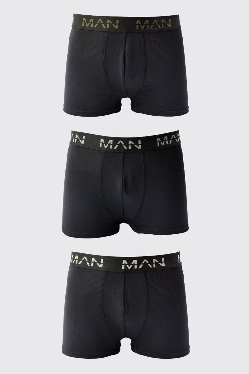 3Er-Pack Man Active Performance Boxershorts - Multi - M, Multi von boohoo