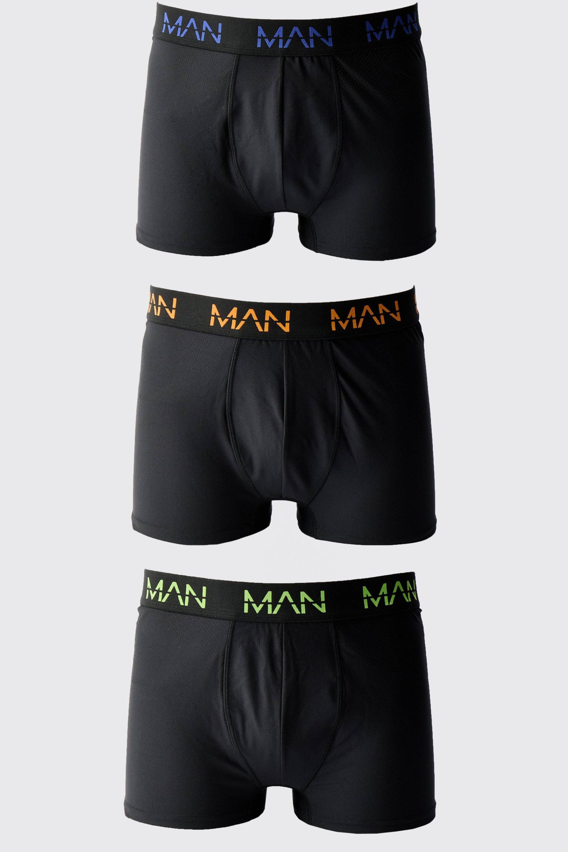 3Er-Pack Man Active Performance Boxershorts - Multi - M, Multi von boohoo