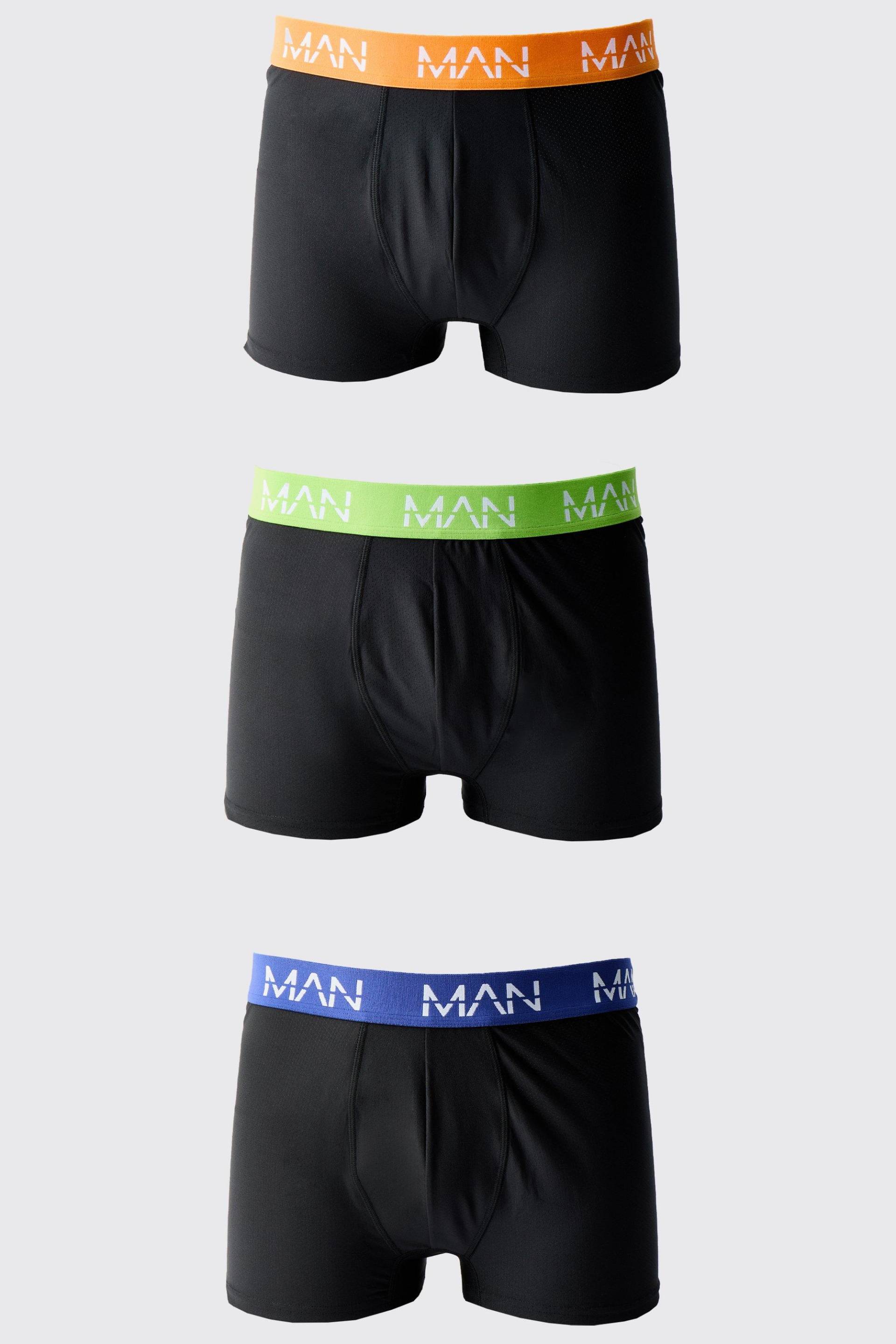 3Er-Pack Man Active Performance Boxershorts - Multi - M, Multi von boohoo