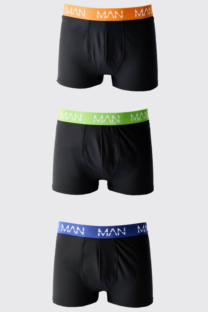 3Er-Pack Man Active Performance Boxershorts - Multi - M, Multi von boohoo
