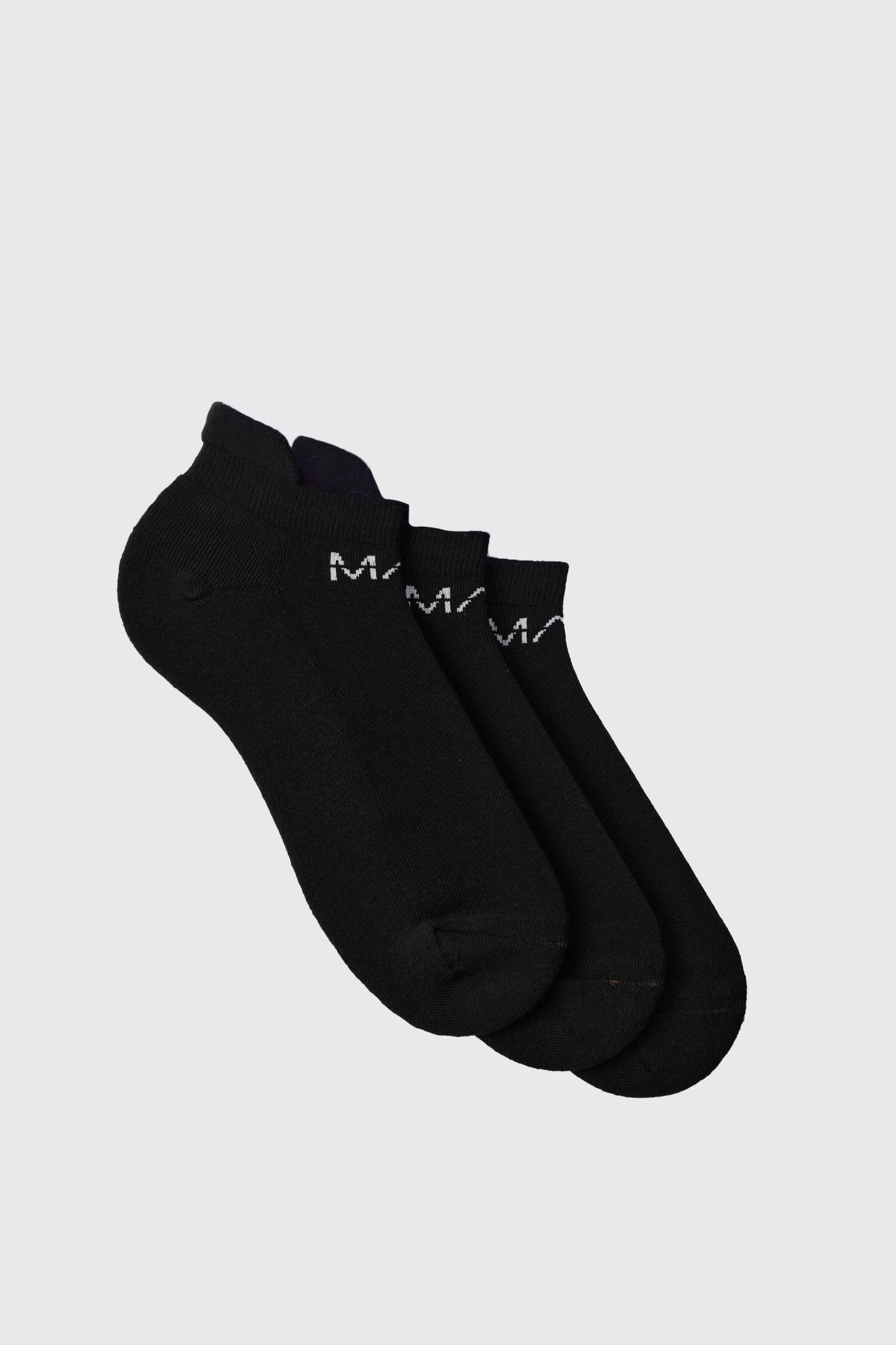 3Er-Pack Man Active Trainer-Socken Mit Geschenkbox - Black - One Size, Black von boohoo