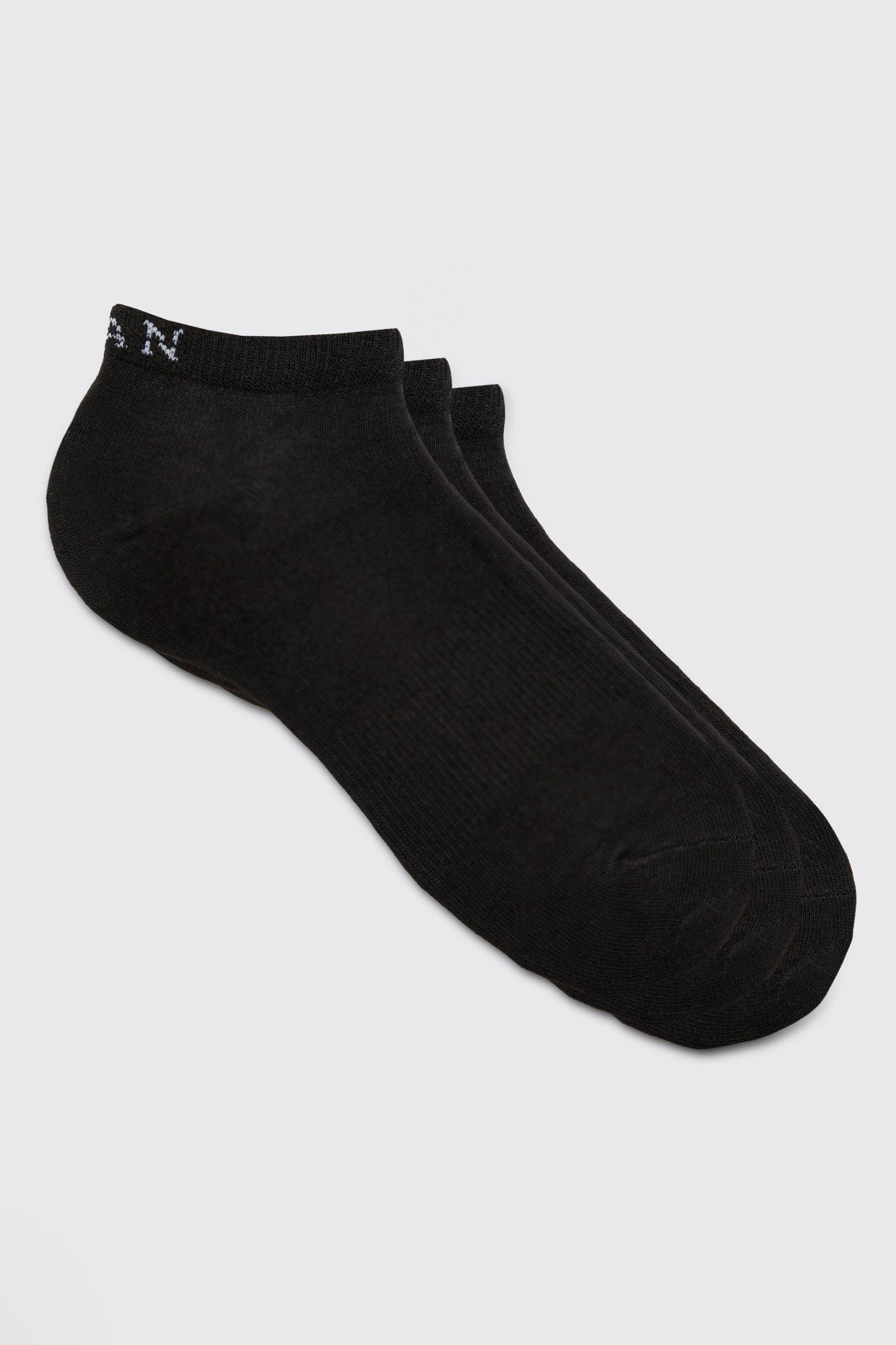 3Er-Pack Man Sneaker-Socken - Black - One Size, Black von boohoo