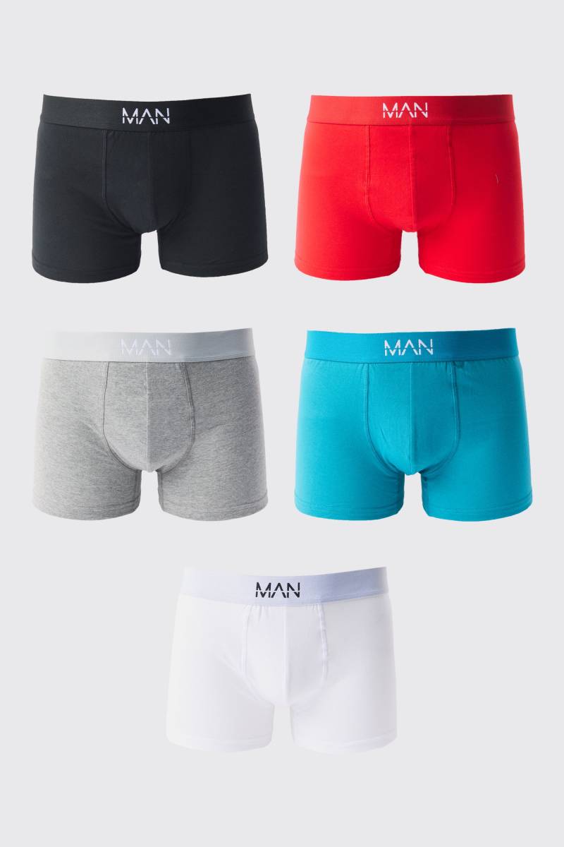 5Er-Pack Man Boxershorts - Multi - L, Multi von boohoo