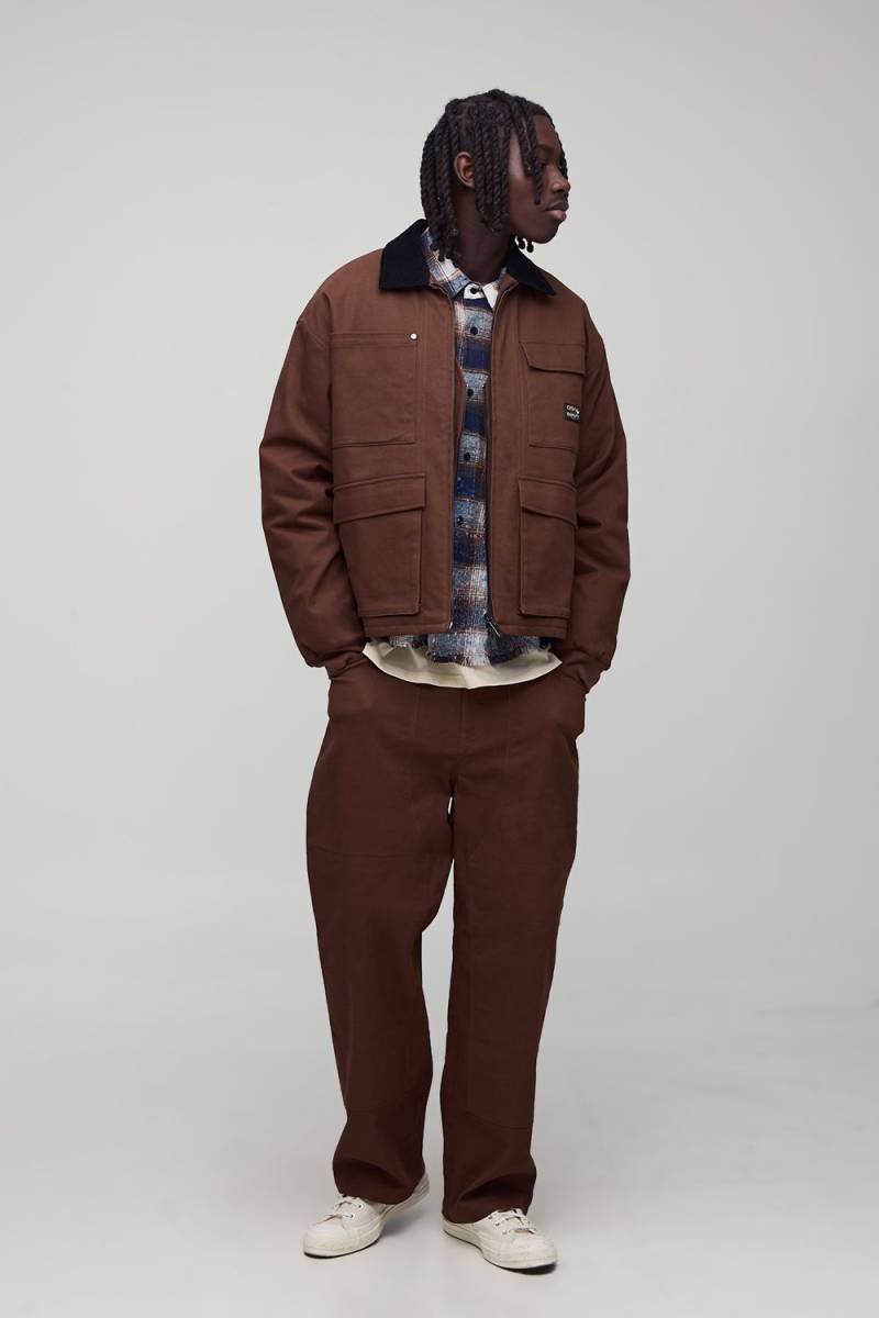 Baggy Fit Overdyed Carpenter Jeans - Brown - 32R, Brown von boohoo