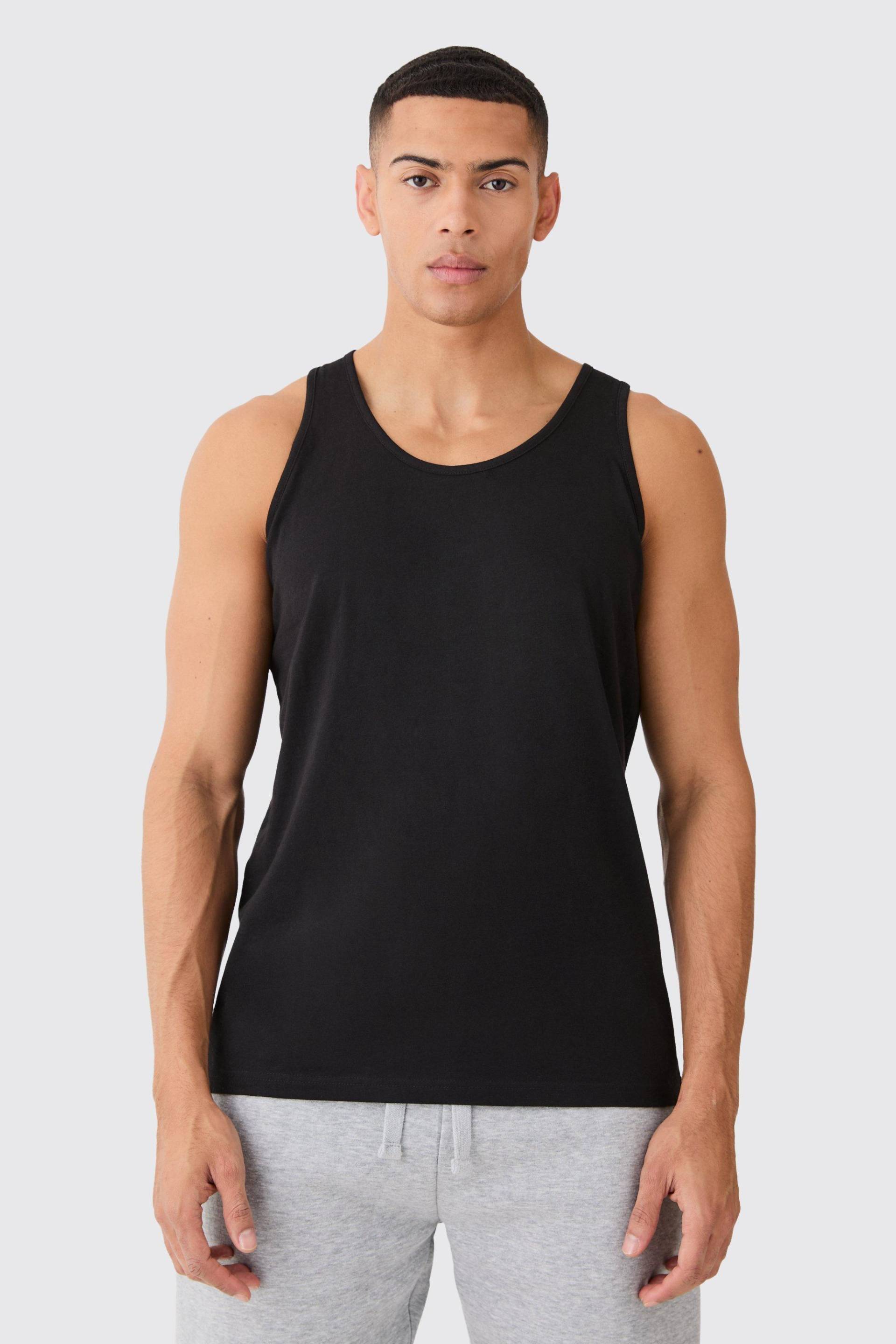 Basic Man Signature Vesttop - Black - S, Black von boohoo