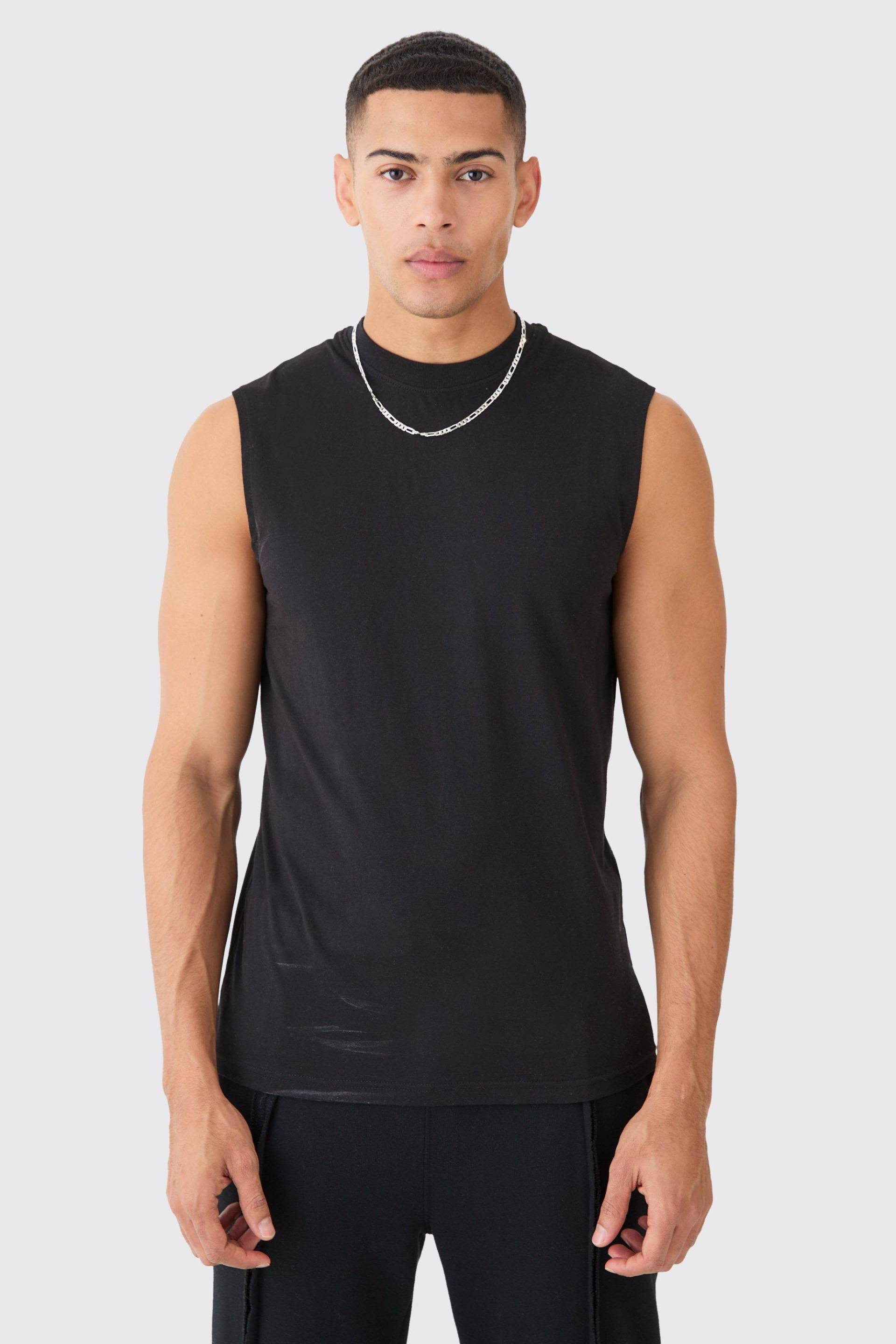 Basic Man Signature Vesttop - Black - S, Black von boohoo