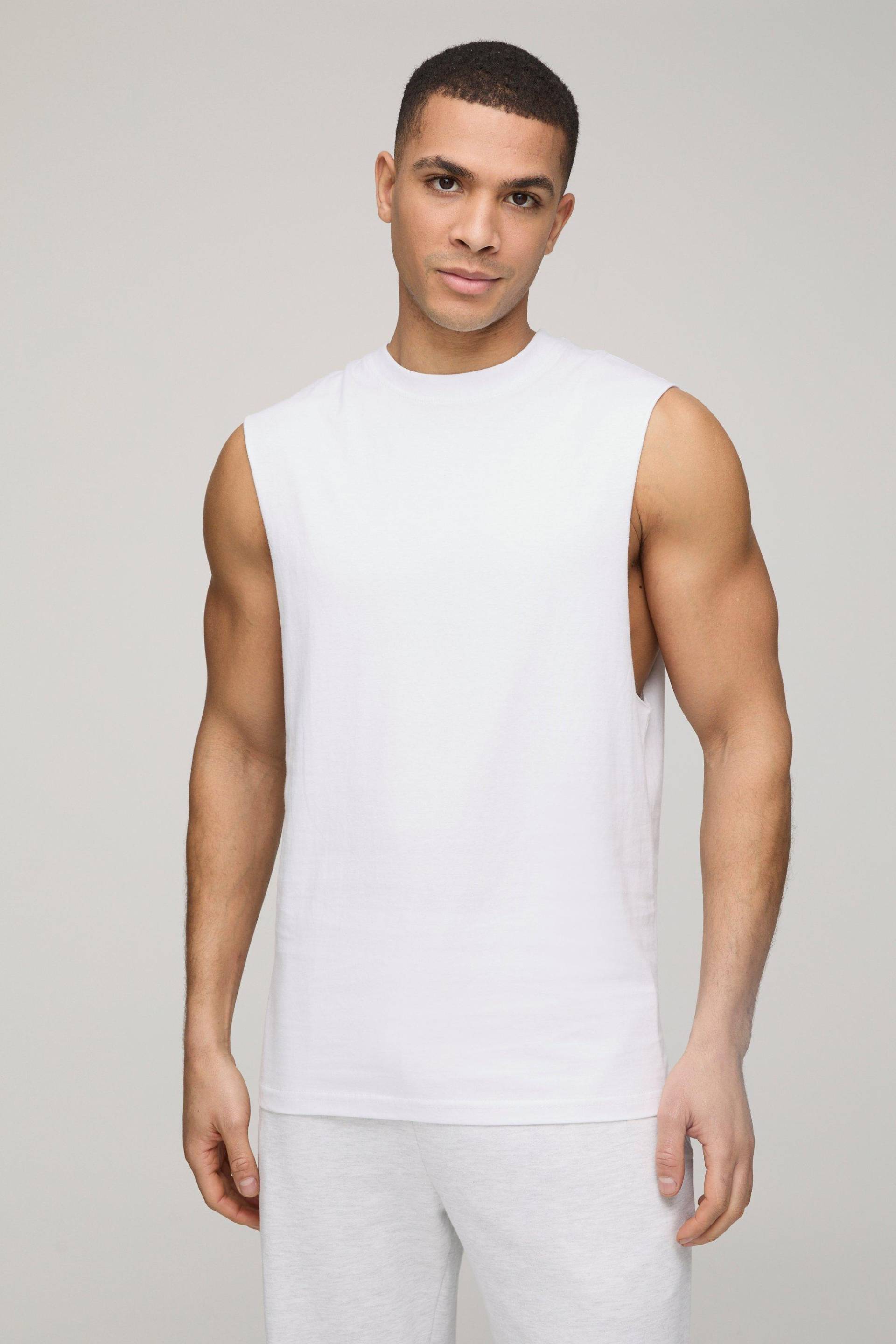 Basic Vesttop Mit Weiten Ärmeln - White - L, White Basic Vesttop Mit Weiten Ärmeln - White - L, White von boohoo