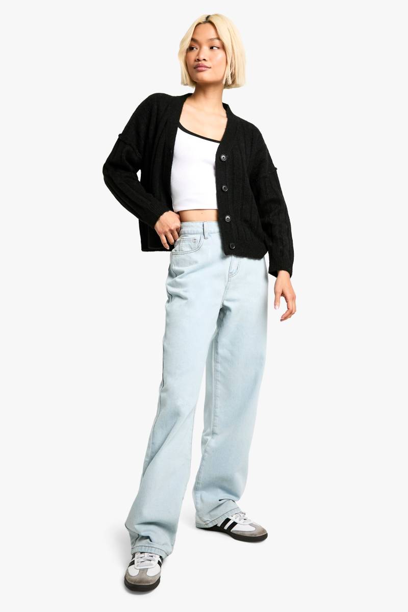 Basics Boyfriend-Jeans - Bleach Wash - 8/32L, Bleach Wash von boohoo