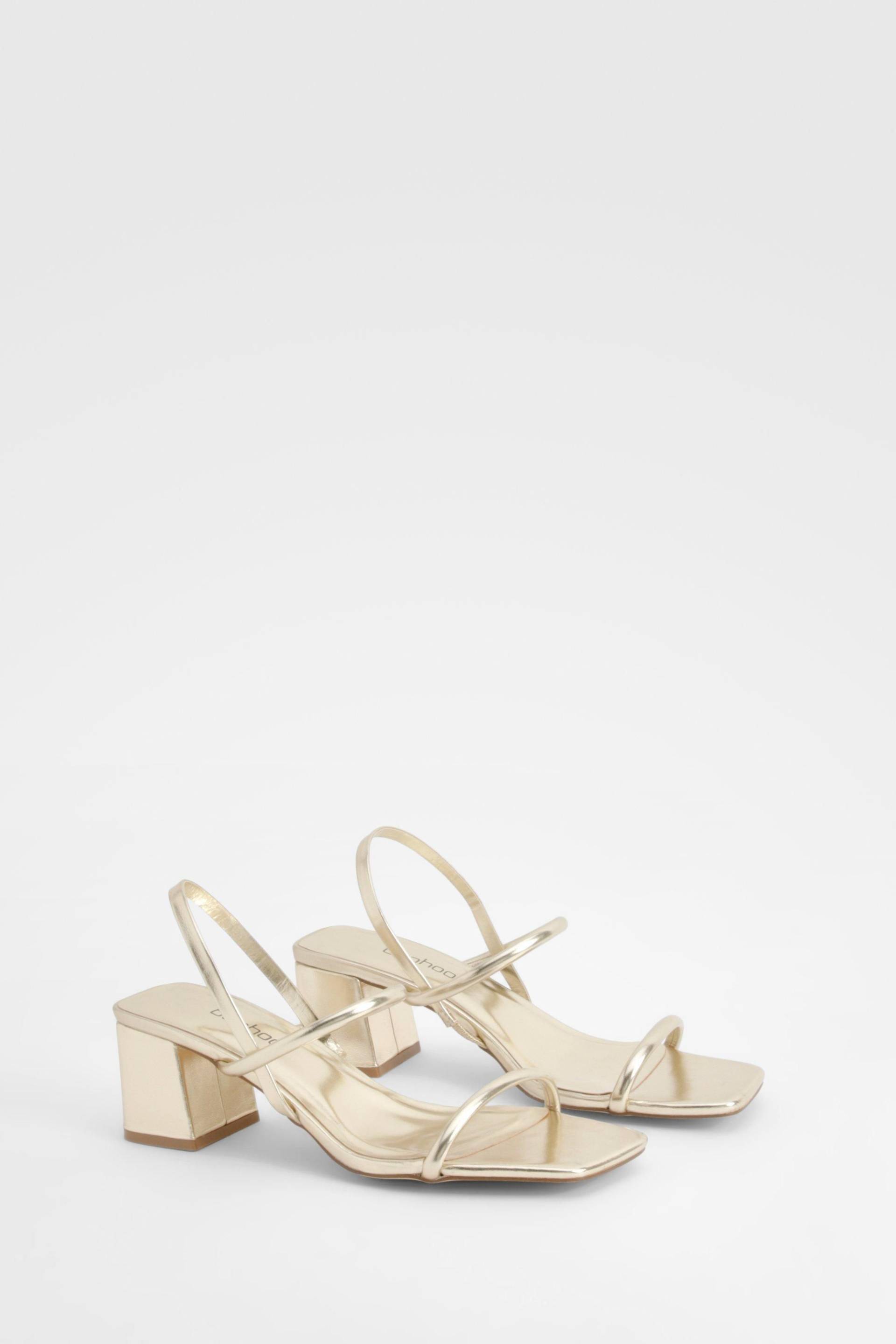 Breite Passform Metallic Slingback-Heels - Gold - 38, Gold von boohoo