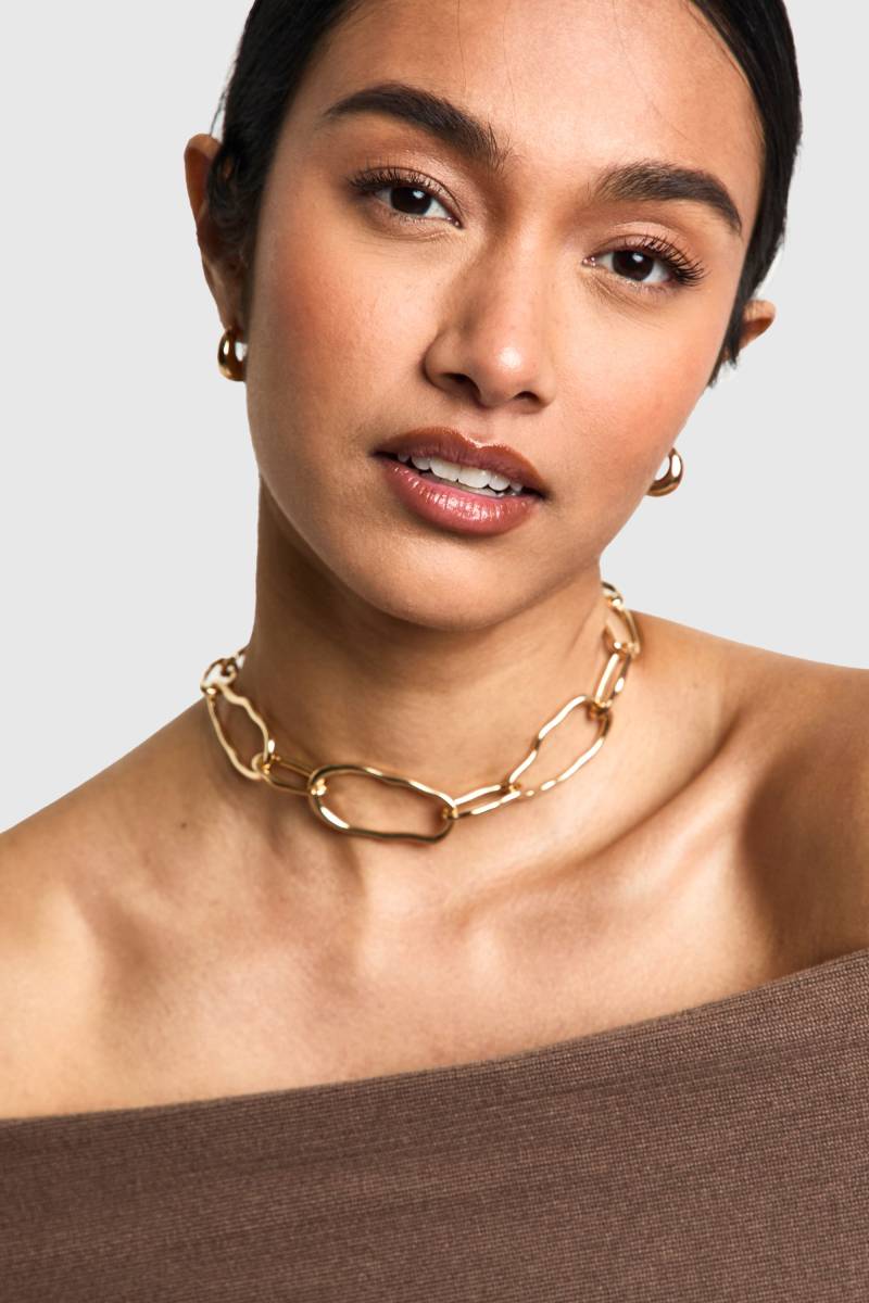Choker Mit Abstraktem Print - Gold - One Size, Gold von boohoo