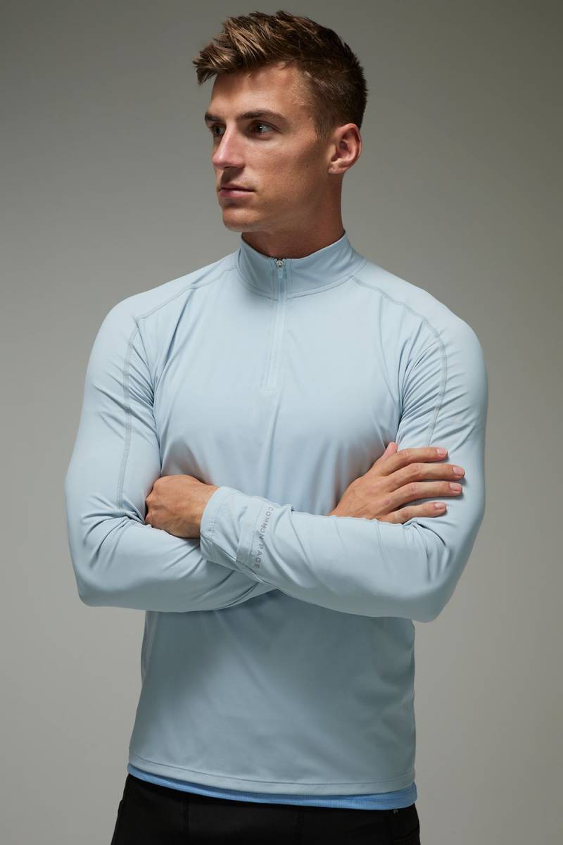 Common Pace Running Reflective Muscle Fit 1/4 Zip - Blue - M, Blue von boohoo