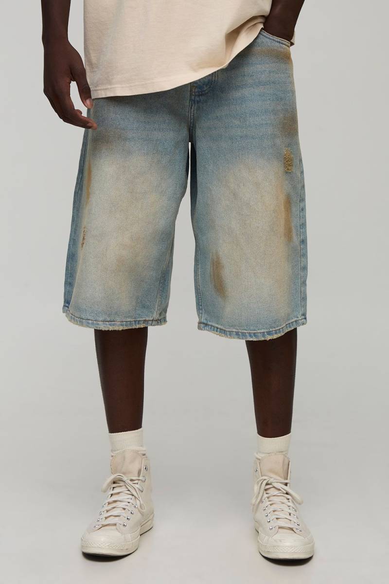 Denim-Jorts Mit Extremer Waschung - Light Blue - 32, Light Blue von boohoo