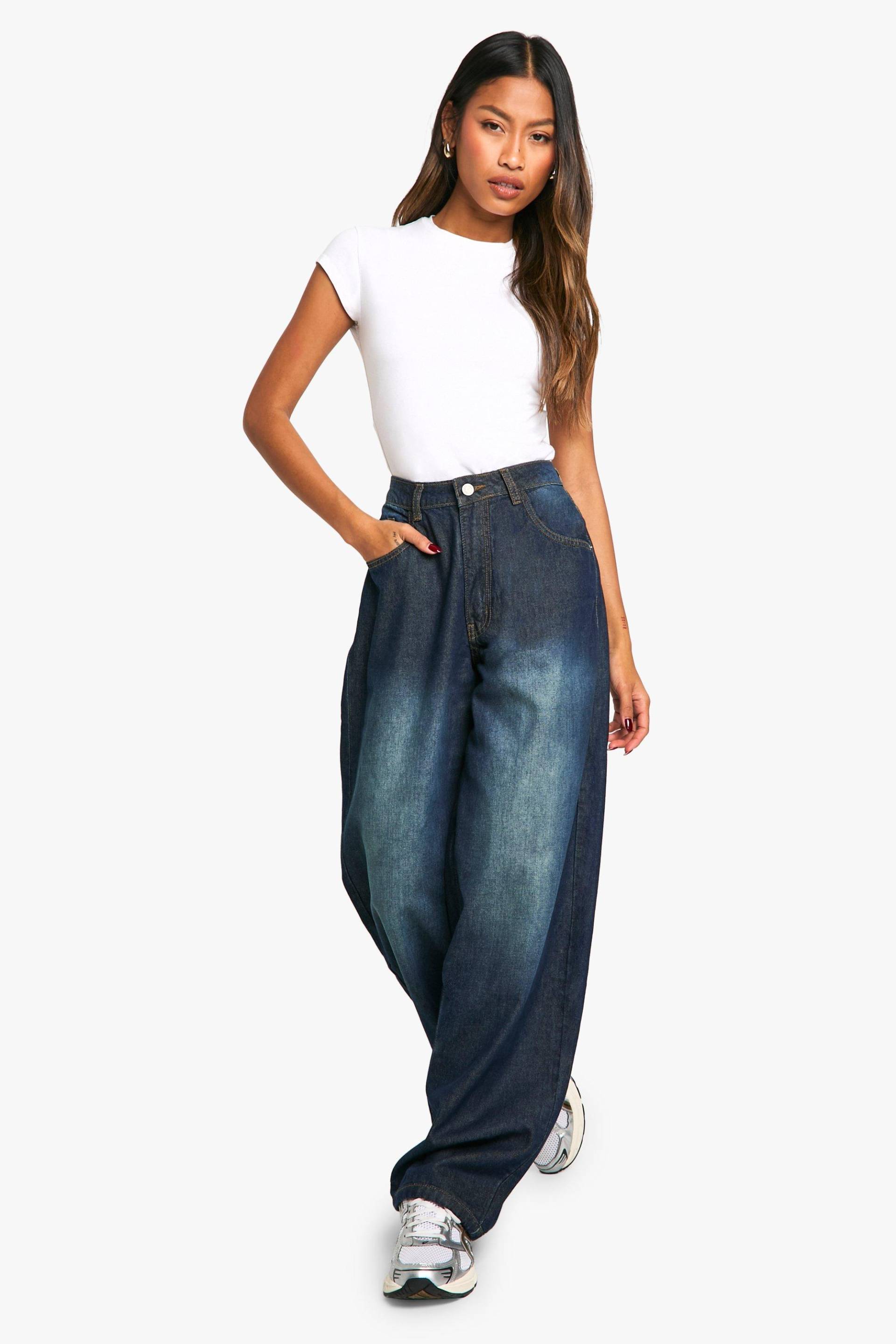 Die Boyfriend-Jeans - Dark Indigo - 16/32L, Dark Indigo Die Boyfriend-Jeans - Dark Indigo - 16/32L, Dark Indigo von boohoo