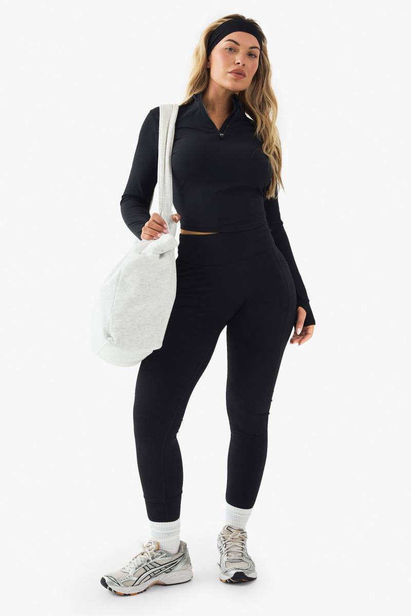 Dsgn Studio Sport Sportleggings Mit Hohem Bund Und Taschen-Detail - Black - Xs, Black Dsgn Studio Sport Sportleggings Mit Hohem Bund Und Taschen-Detail - Black - Xs, Black von boohoo