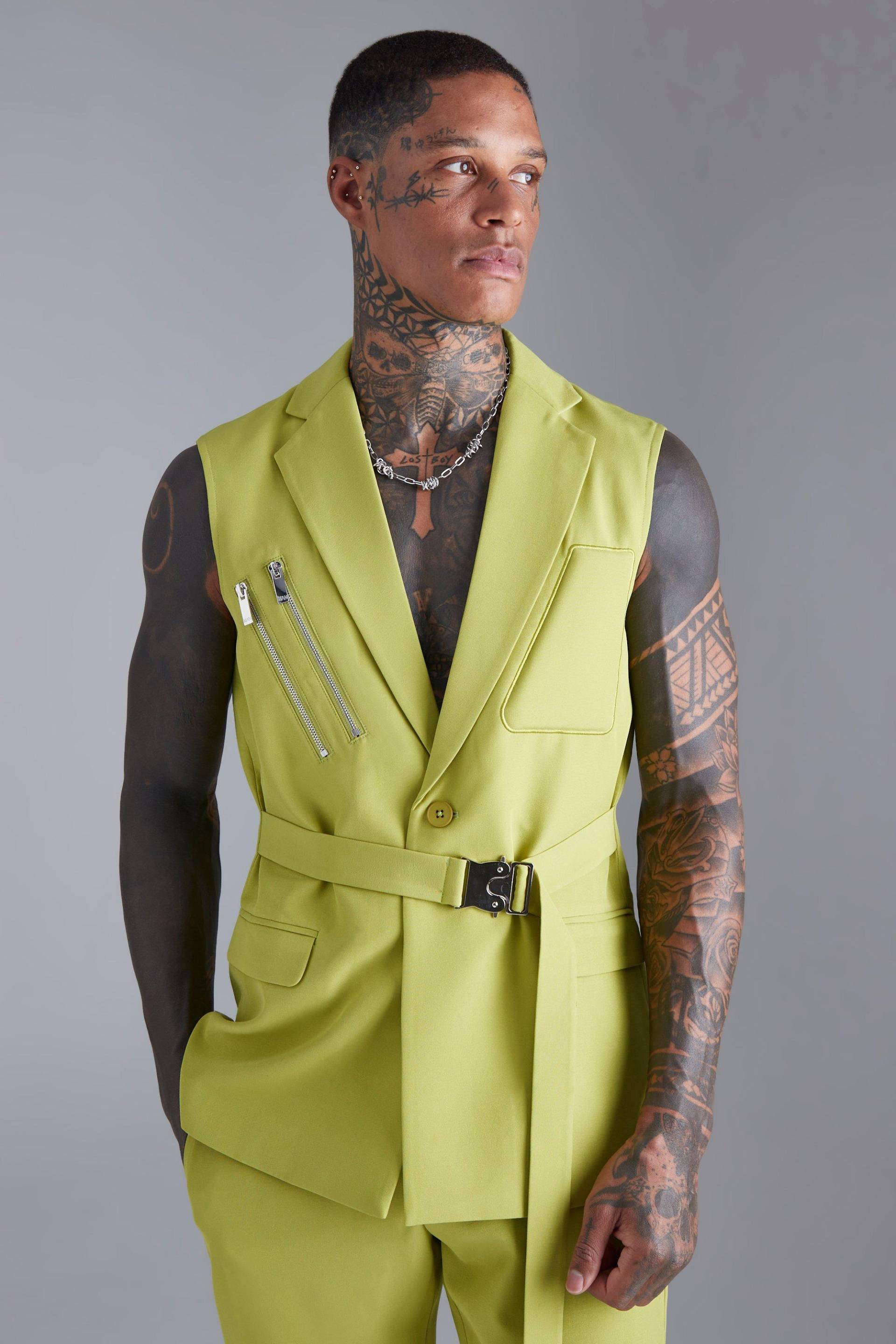 Einreihige Anzugjacke - Lime - 38, Lime von boohoo