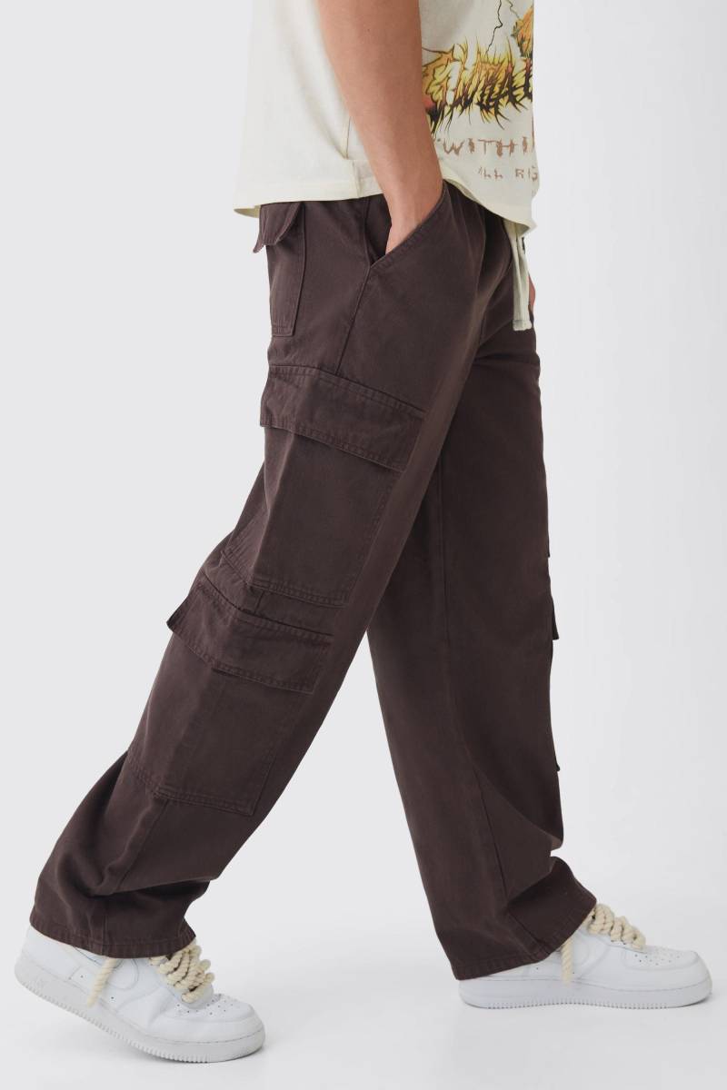 Elastische Lockere Cargo-Hose - Chocolate - Xs, Chocolate Elastische Lockere Cargo-Hose - Chocolate - Xs, Chocolate von boohoo
