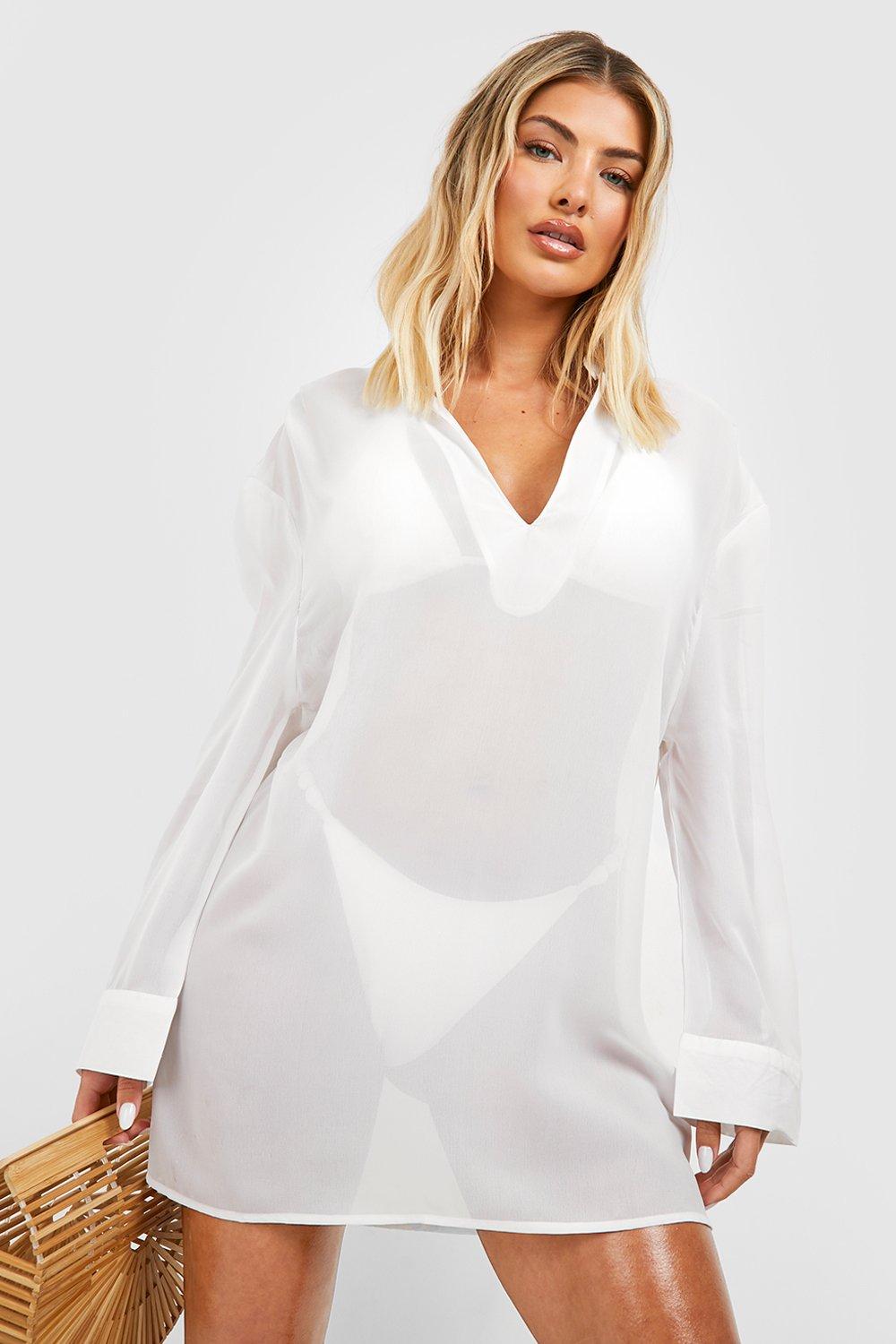 Essential Strand-Tunika - White - S, White von boohoo