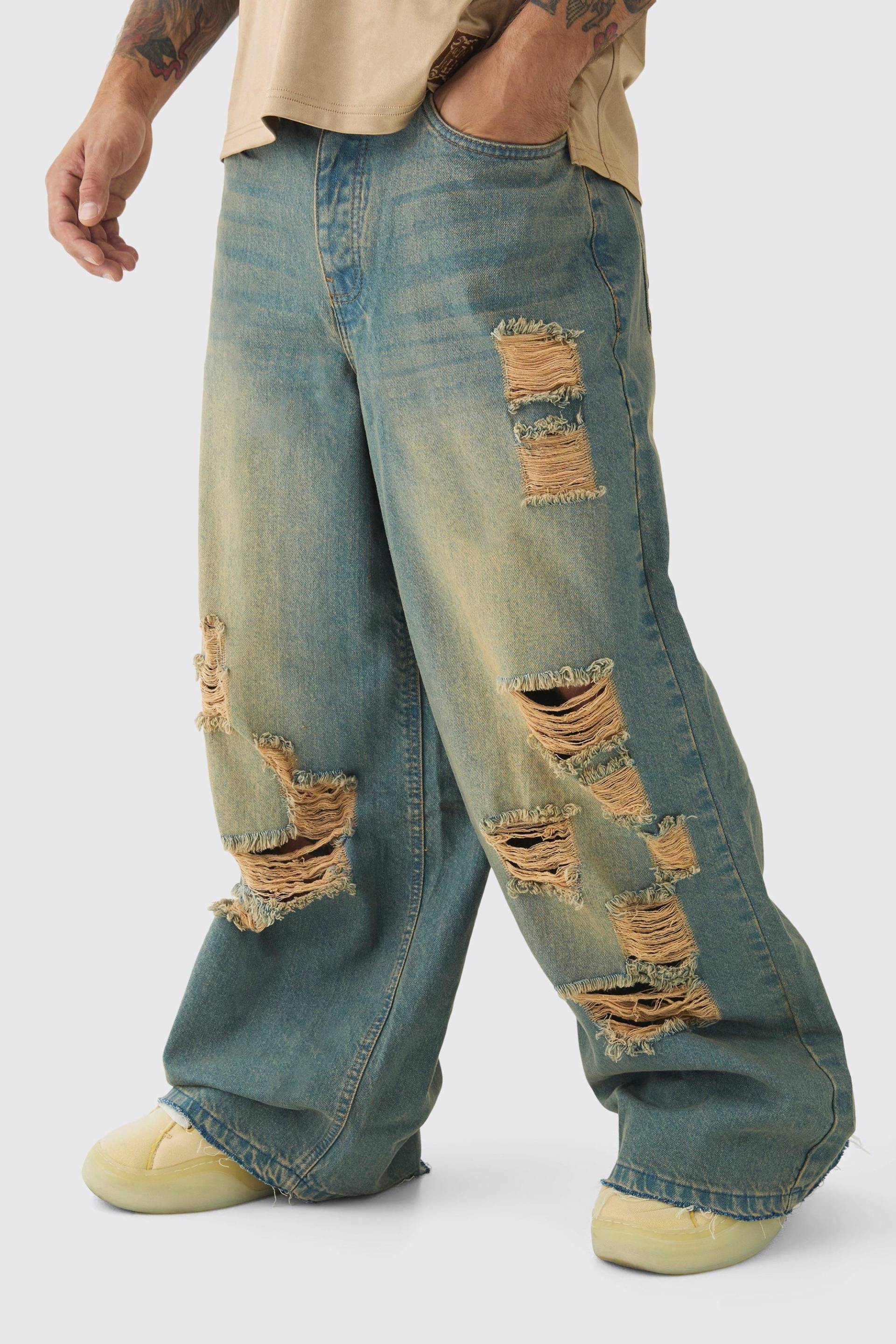 Extrem Lockere Zerrissene Jeans - Light Blue - 30R, Light Blue Extrem Lockere Zerrissene Jeans - Light Blue - 30R, Light Blue von boohoo