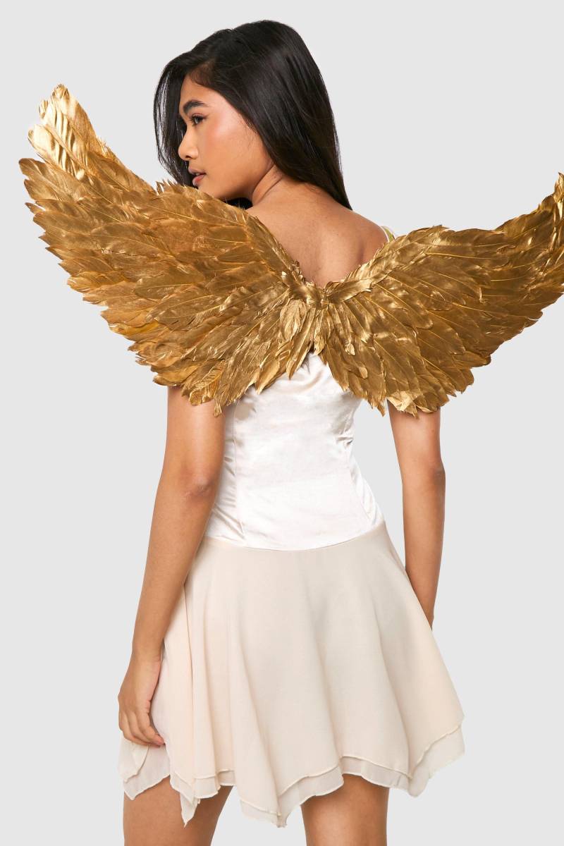 Halloween Goldene Engelsflügel - One Size, Gold von boohoo