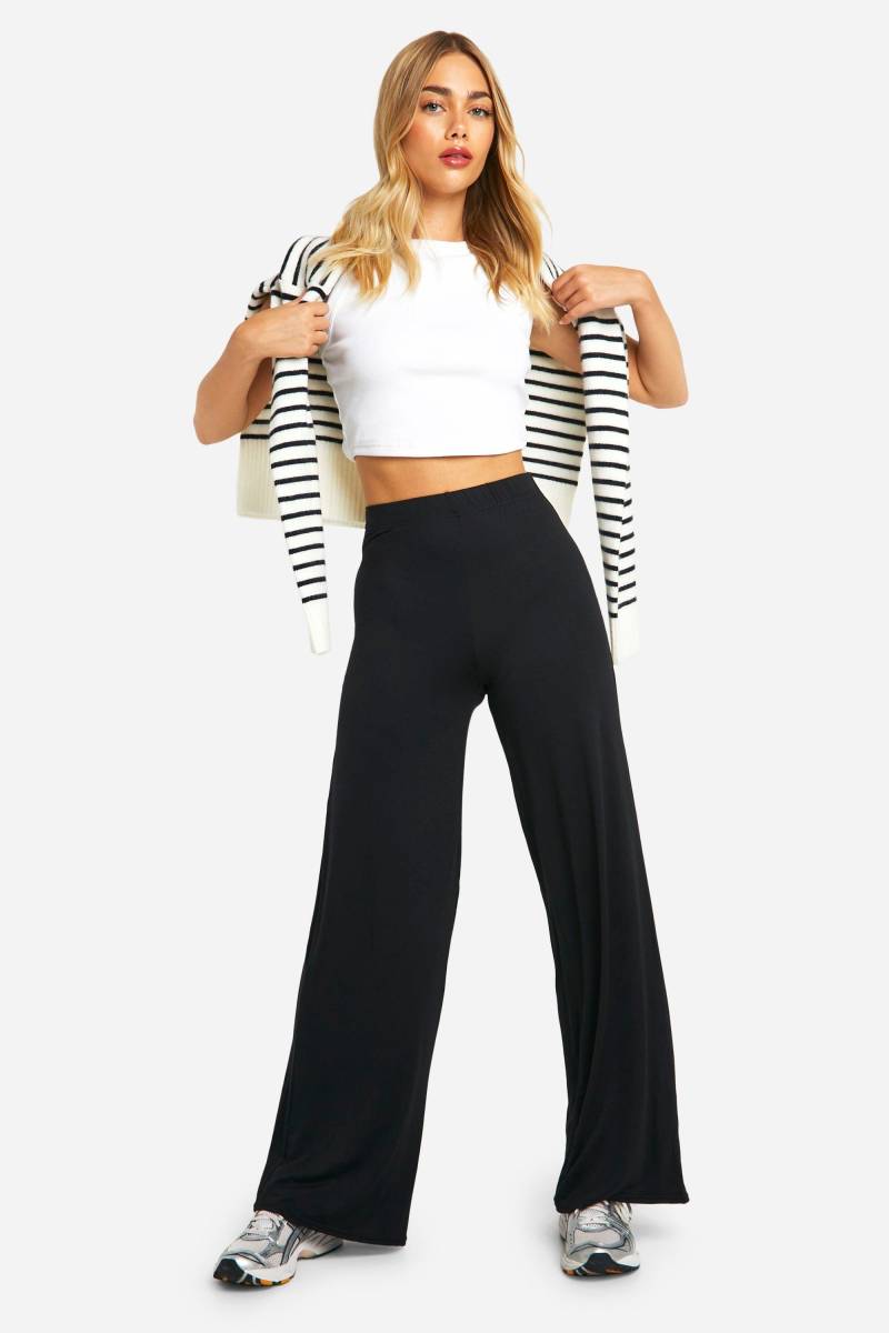 Hose Mit Weitem Bein - Black - 36, Black von boohoo