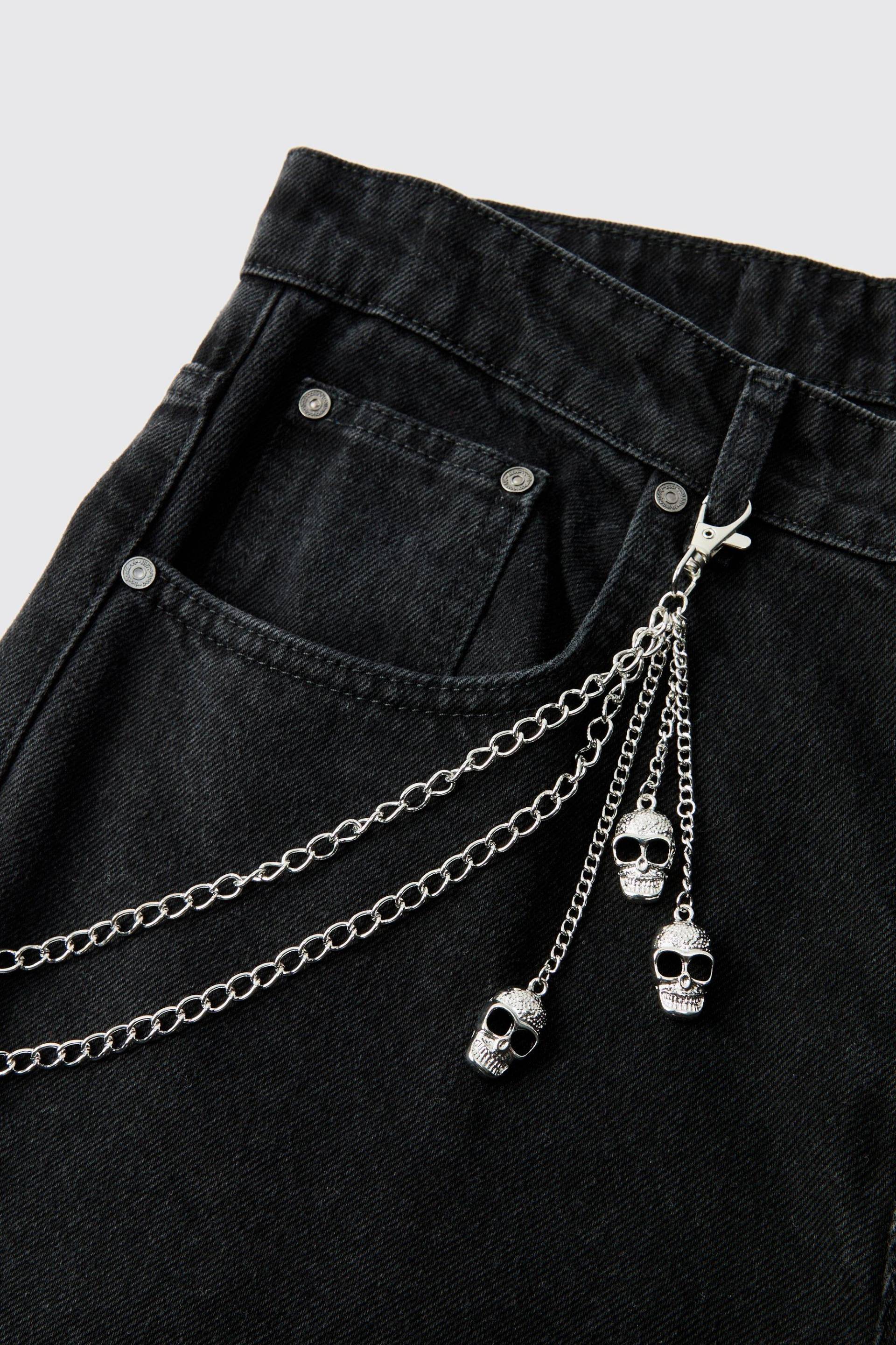 Jeans-Kette Mit Totenköpfen - Silver - One Size, Silver Jeans-Kette Mit Totenköpfen - Silver - One Size, Silver von boohoo