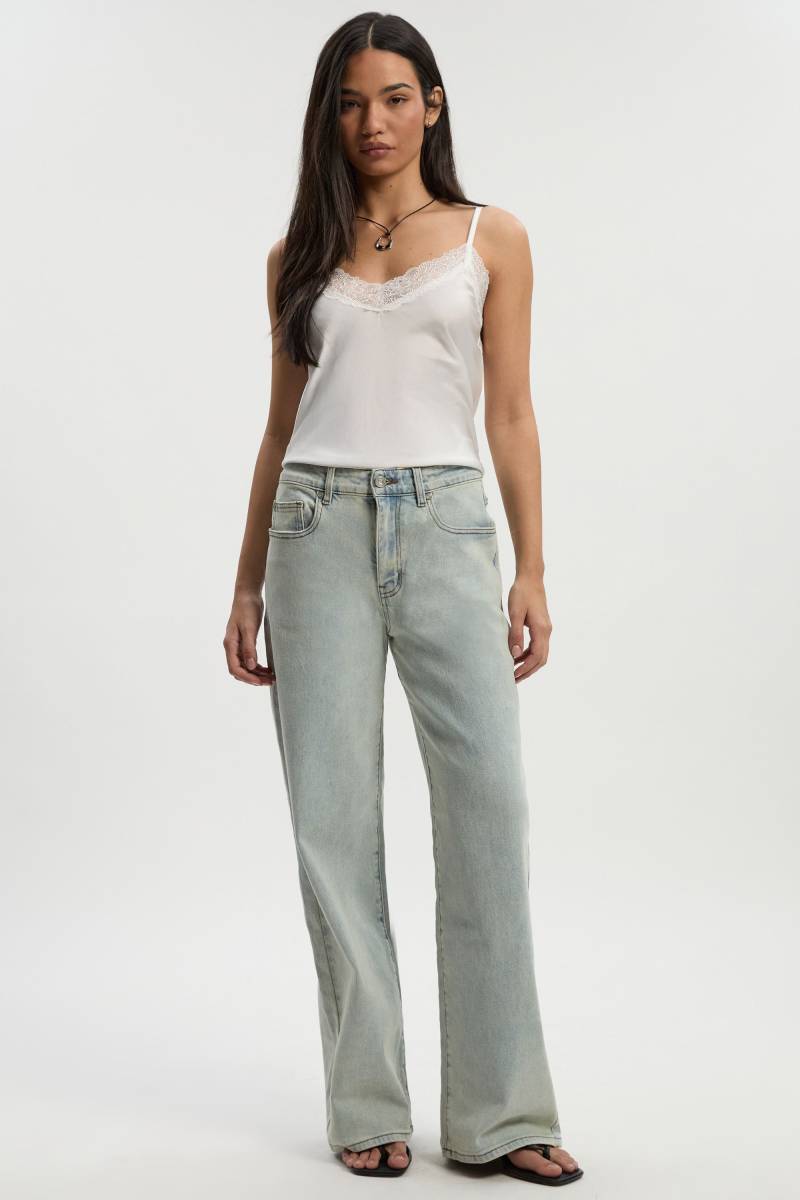 Jeans Mit Weitem Bein - Bleached Blue - 8/32L, Bleached Blue Jeans Mit Weitem Bein - Bleached Blue - 8/32L, Bleached Blue von boohoo