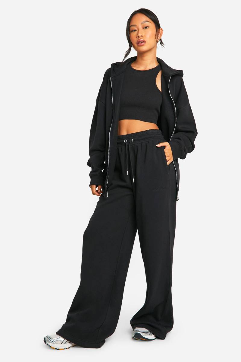 Jogginghose Mit Weitem Bein Und Dsgn Studio Stickerei - Black - Xs, Black Jogginghose Mit Weitem Bein Und Dsgn Studio Stickerei - Black - Xs, Black von boohoo
