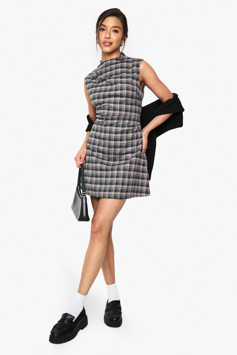 Kariertes Minikleid In A-Linie - Multi - 38, Multi von boohoo