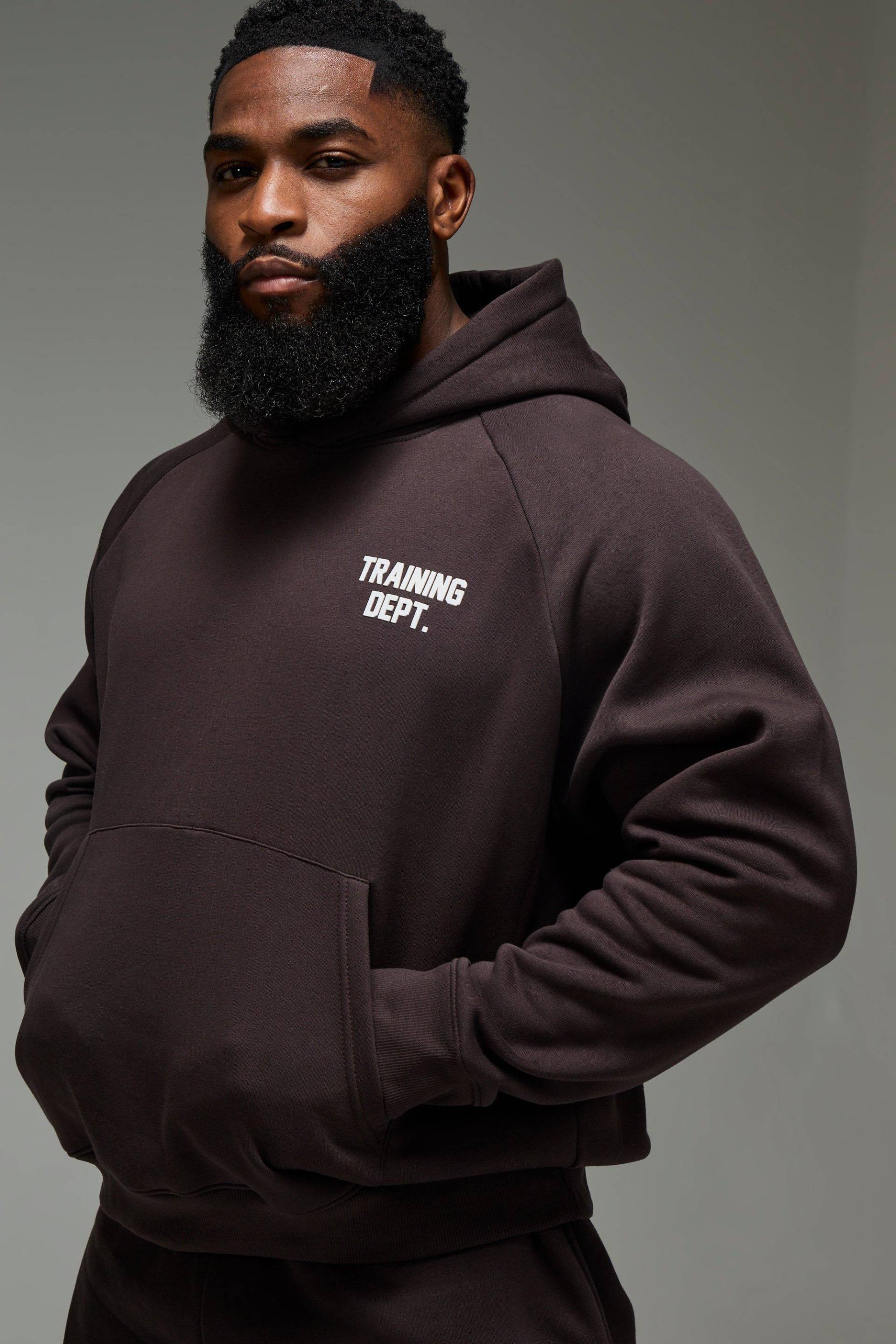 Kastiger Man Active Training Dept Hoodie - Dark Brown - M, Dark Brown Kastiger Man Active Training Dept Hoodie - Dark Brown - M, Dark Brown von boohoo