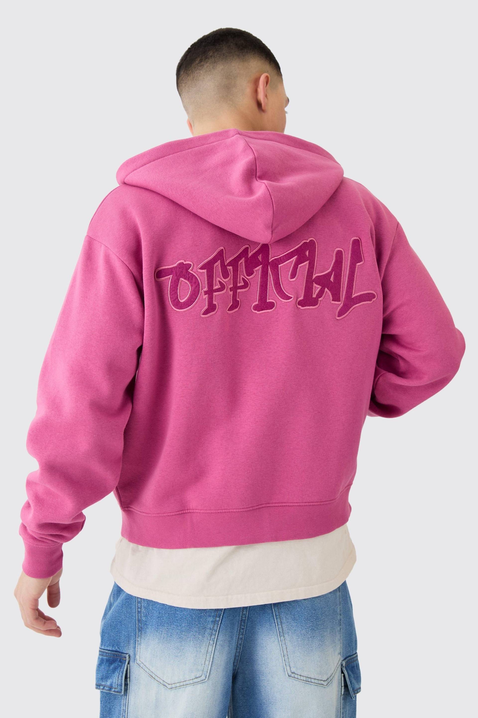 Kastiger Official Hoodie Mit Graffiti-Print Und Reißverschluss - Pink - M, Pink von boohoo