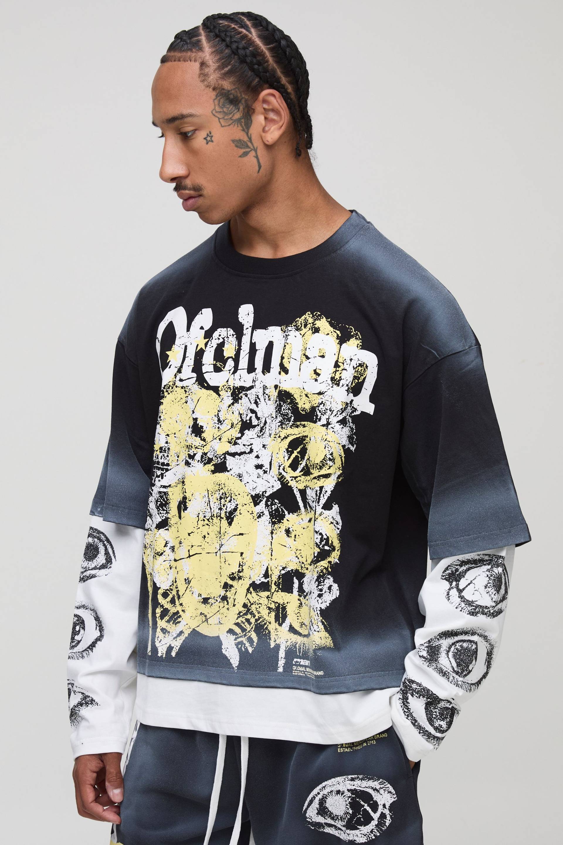 Kastiges Oversize Official Man T-Shirt - Black - M, Black von boohoo