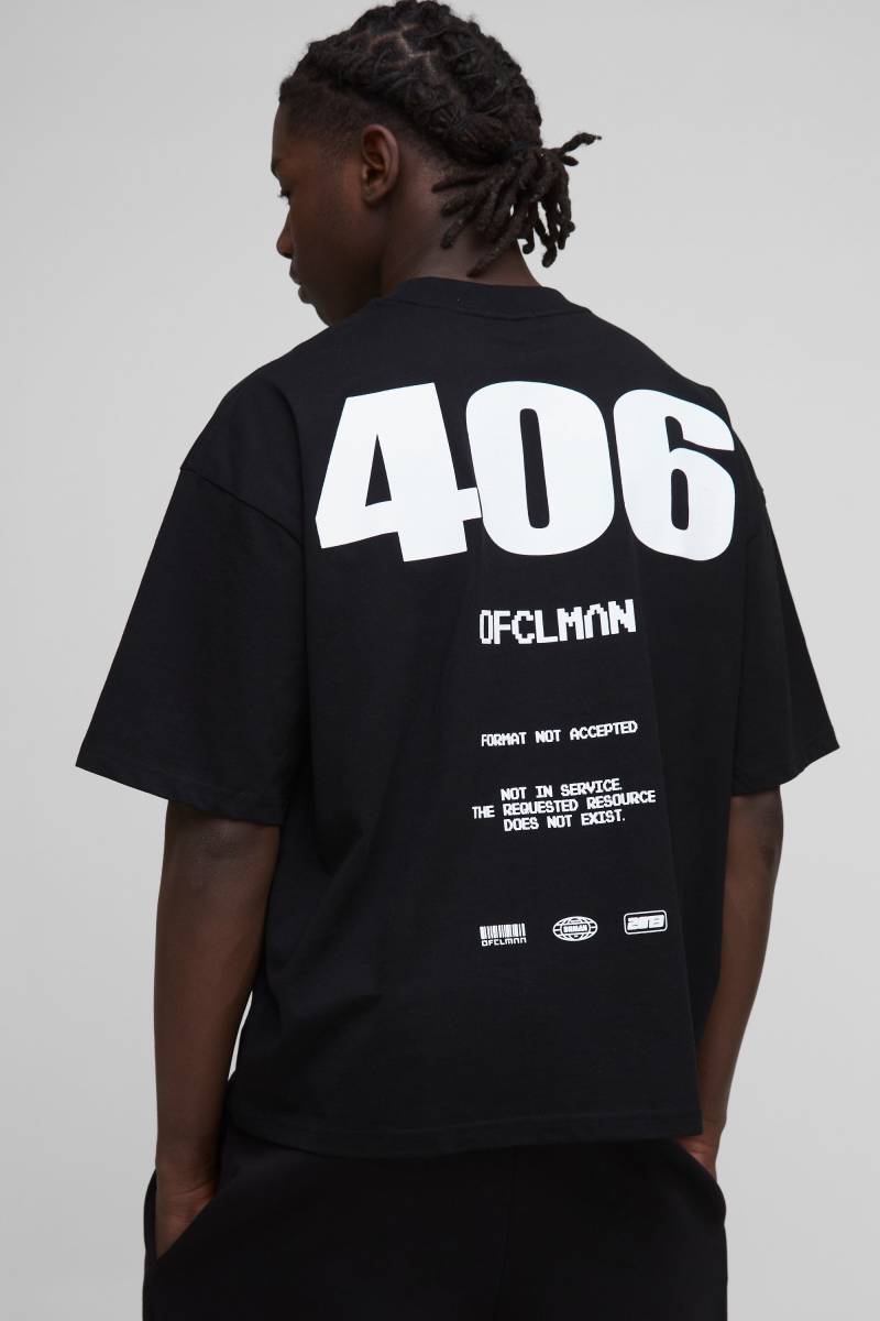 Kastiges Oversize T-Shirt Mit 404-Print - Black - Xs, Black Kastiges Oversize T-Shirt Mit 404-Print - Black - Xs, Black von boohoo