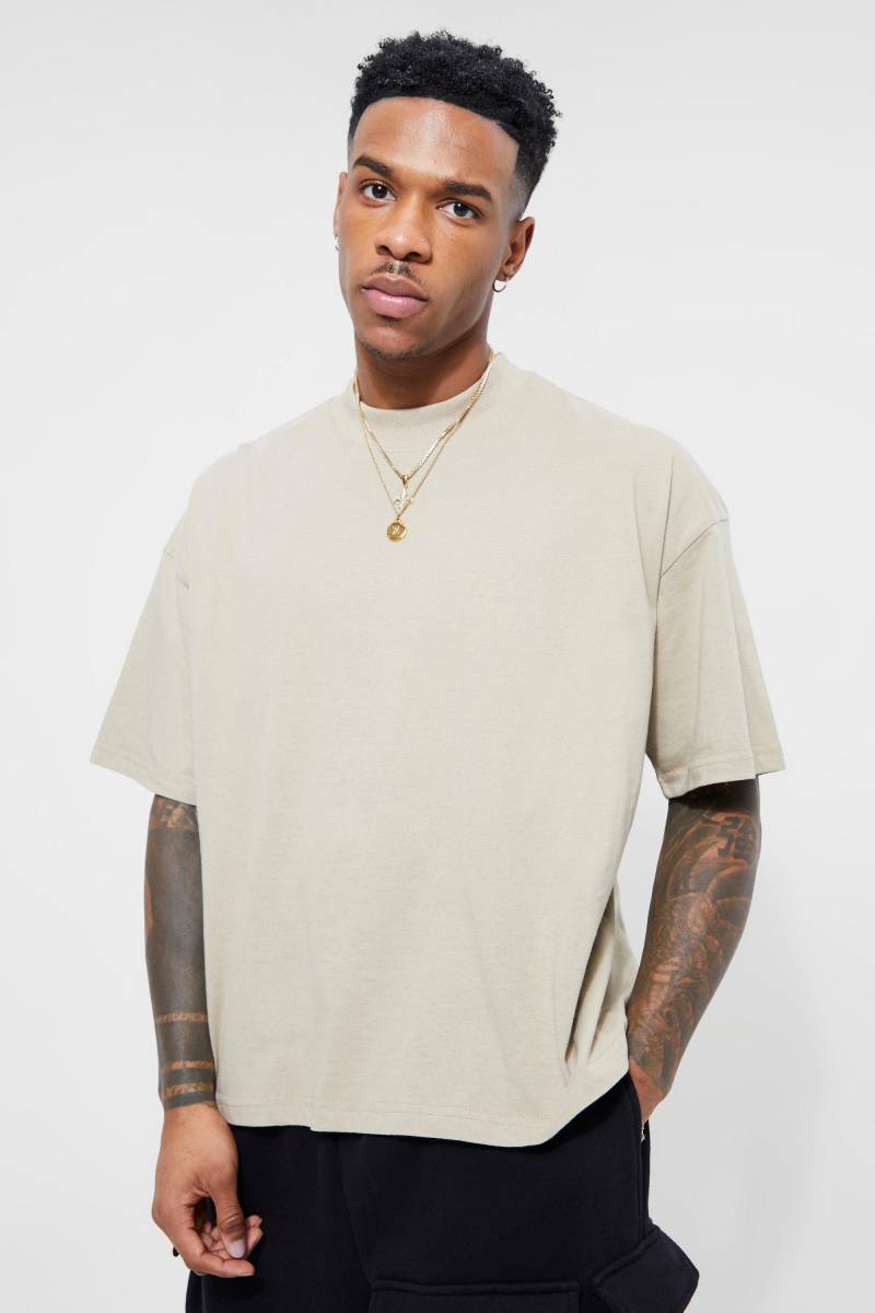Kastiges Oversize T-Shirt - Stone - Xs, Stone Kastiges Oversize T-Shirt - Stone - Xs, Stone von boohoo