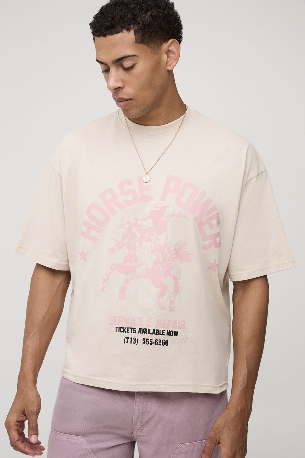 Kastiges Oversize Vesttop Mit Western-Print - Stone - M, Stone von boohoo