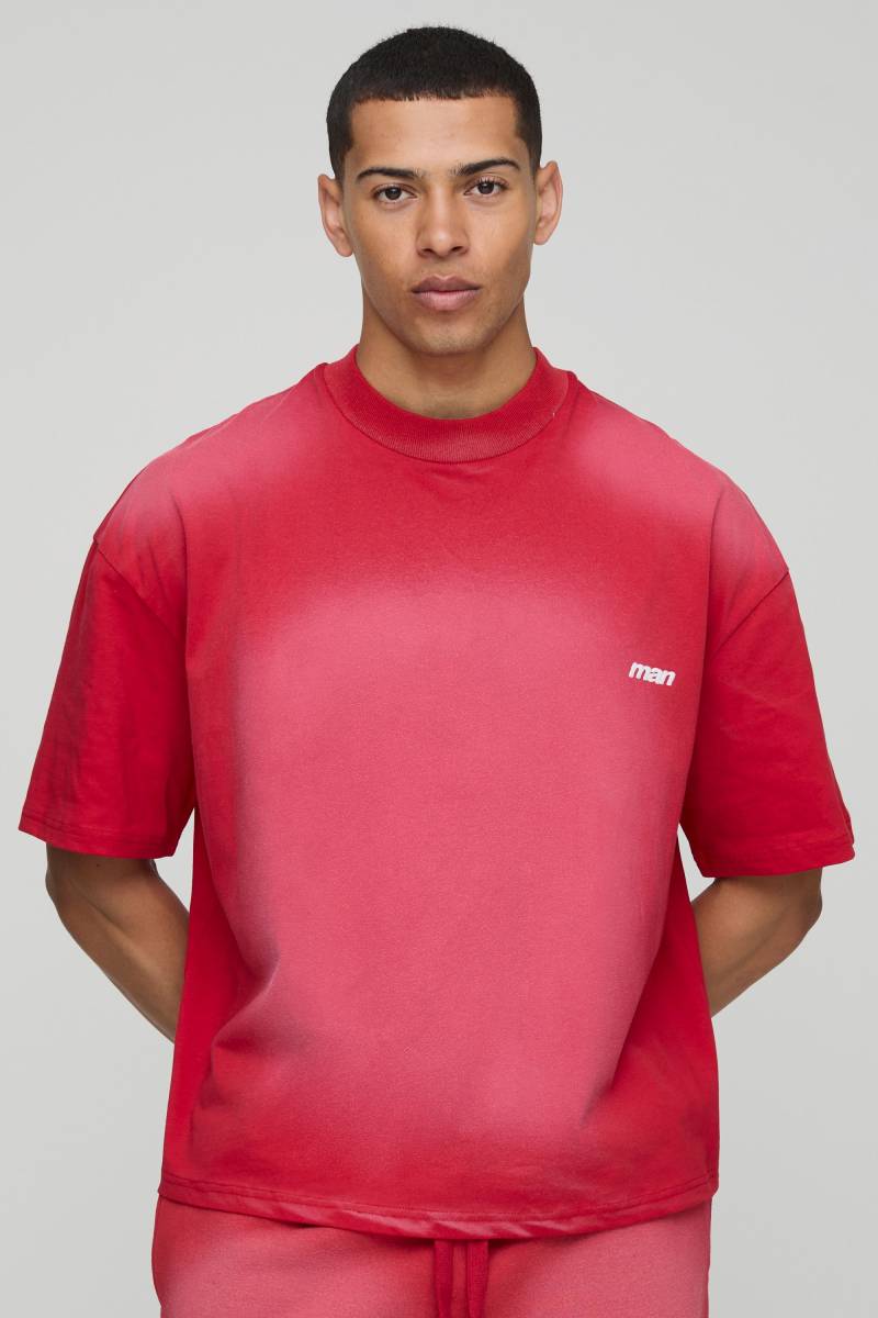 Kastiges Rotes Oversize Man Hemd T-Shirt - Red - Xl, Red von boohoo