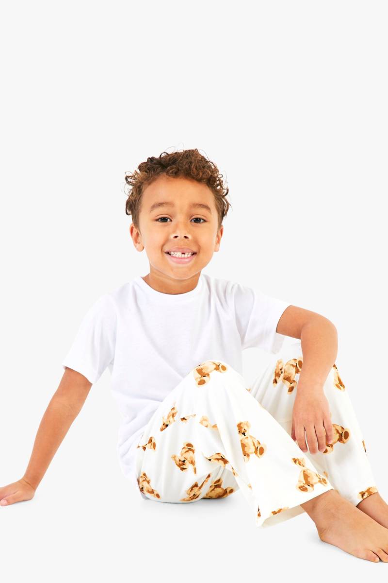 Kinder Bär Familien Pyjama-Set - Cream - 5-6 Yrs, Cream von boohoo