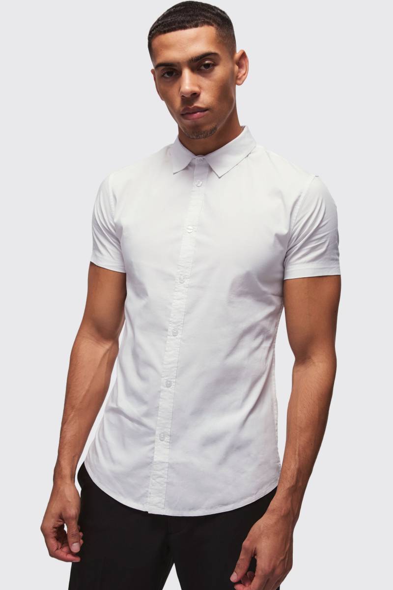 Kurzärmliges Muscle-Hemd - White - Xs, White Kurzärmliges Muscle-Hemd - White - Xs, White von boohoo