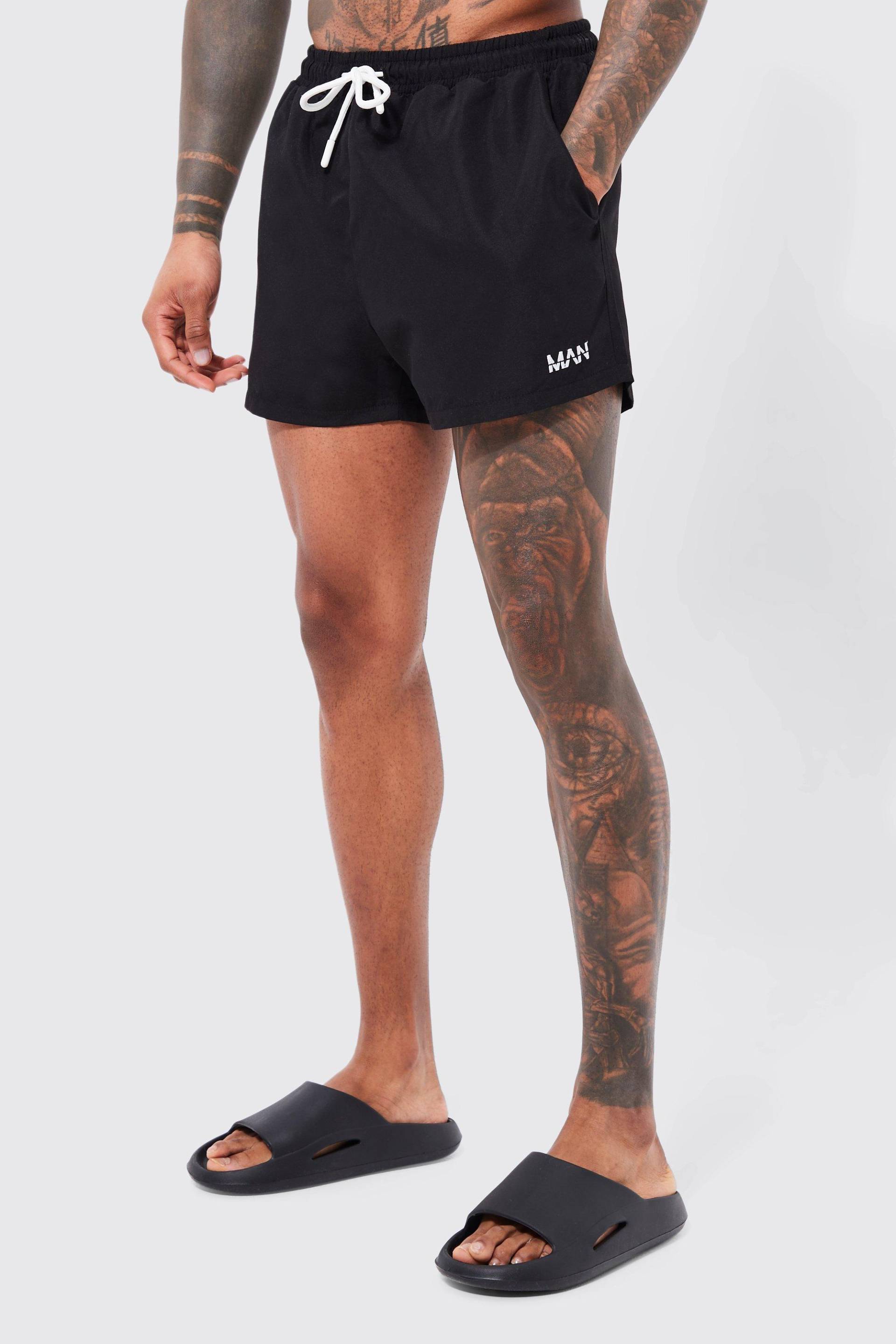 Kurze Original Man Badehose - Black - M, Black von boohoo