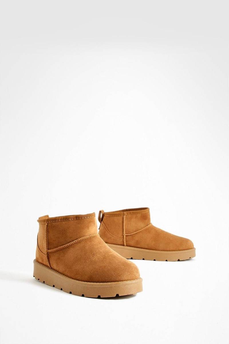 Kuschelige Ultra Mini Stiefel - Chestnut - 38, Chestnut von boohoo