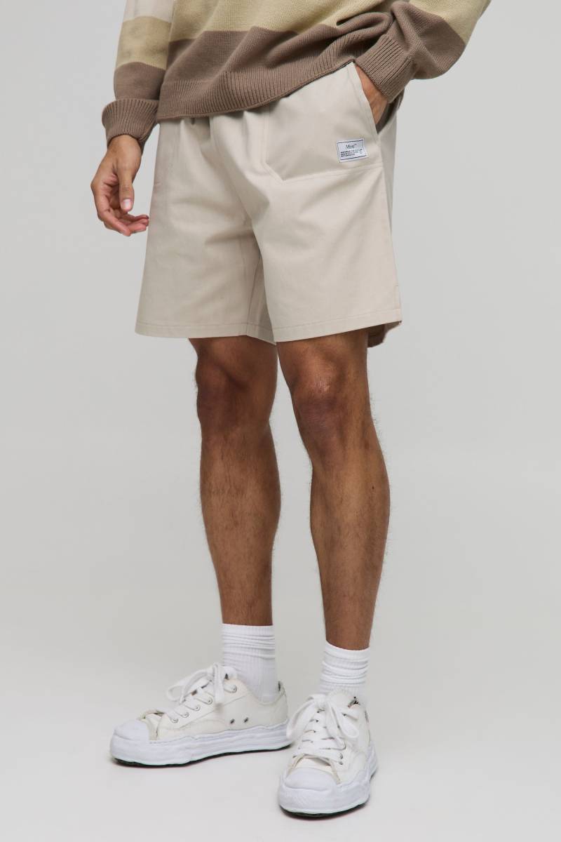 Lockere Canvas-Shorts Mit Elastischem Bund - Stone - Xs, Stone Lockere Canvas-Shorts Mit Elastischem Bund - Stone - Xs, Stone von boohoo