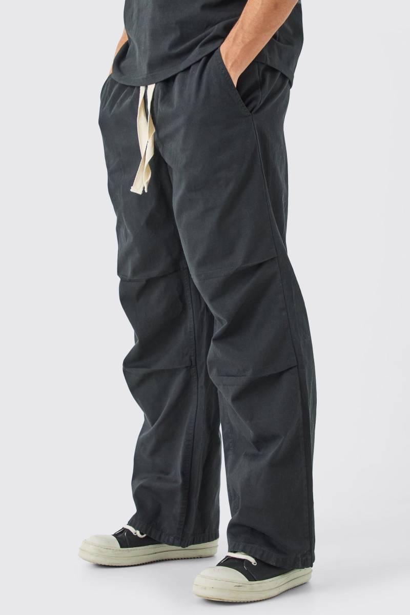 Lockere Hose Mit Elastischem Bund Und Kontrast-Kordelzug - Charcoal - Xs, Charcoal von boohoo