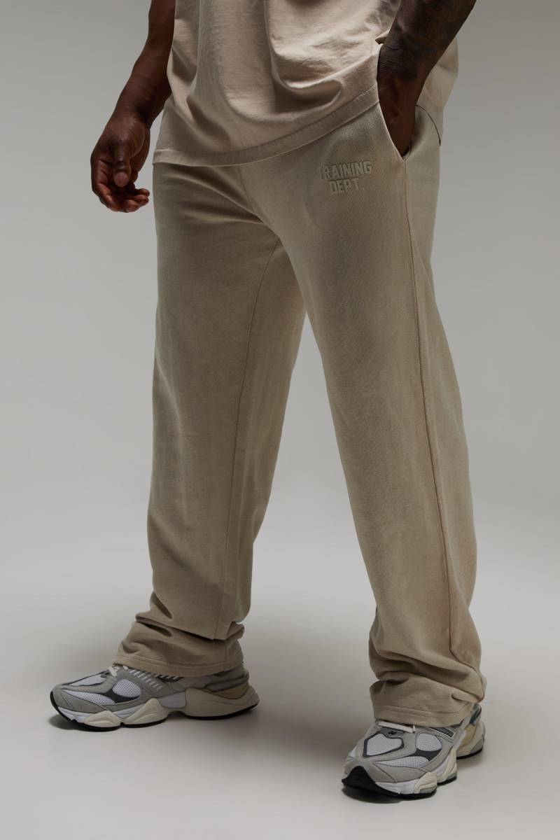 Lockere Jogginghose Mit Man Active Training Dept Print - Stone - M, Stone von boohoo