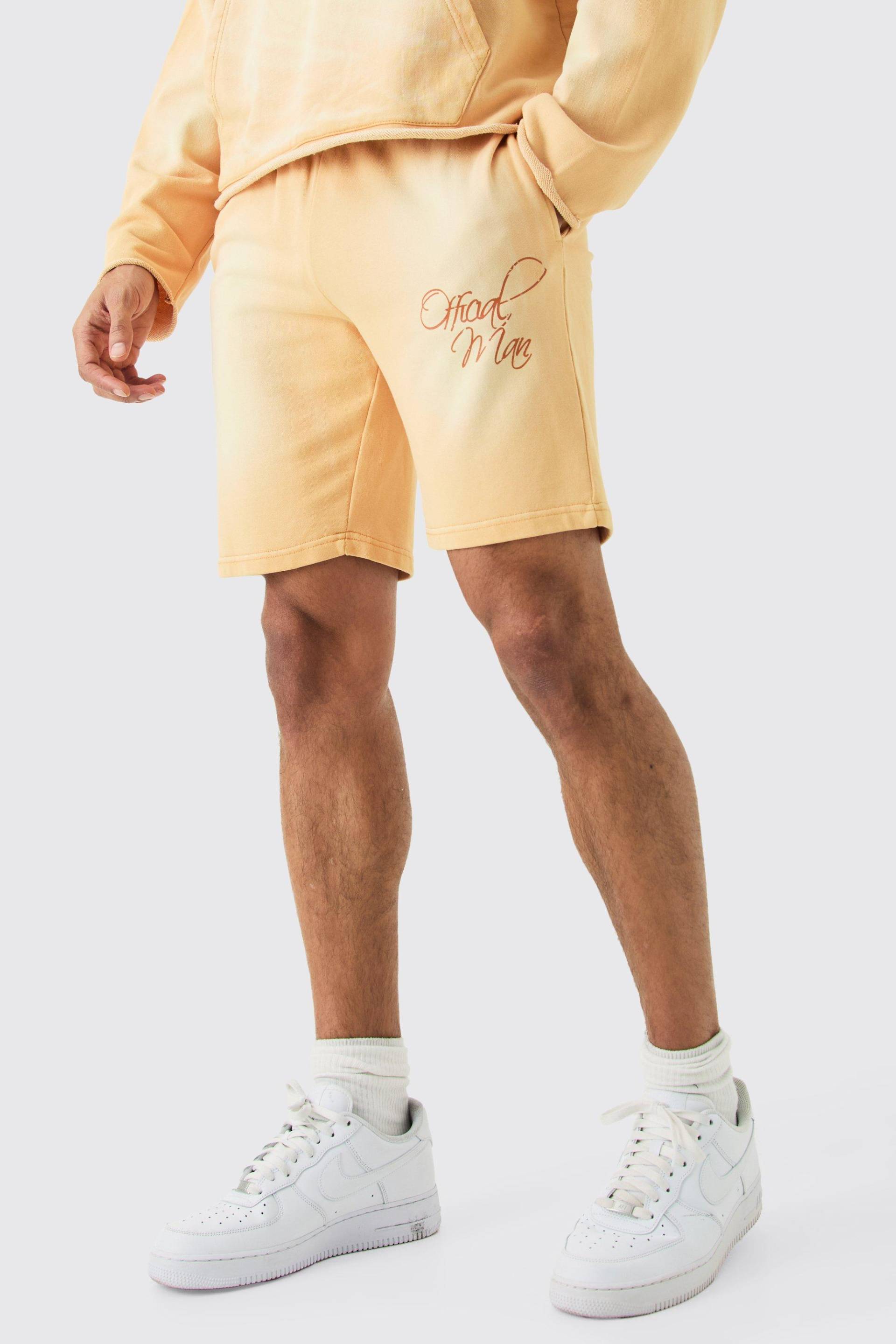 Lockere Shorts Mit Acid-Waschung - Orange - S, Orange von boohoo