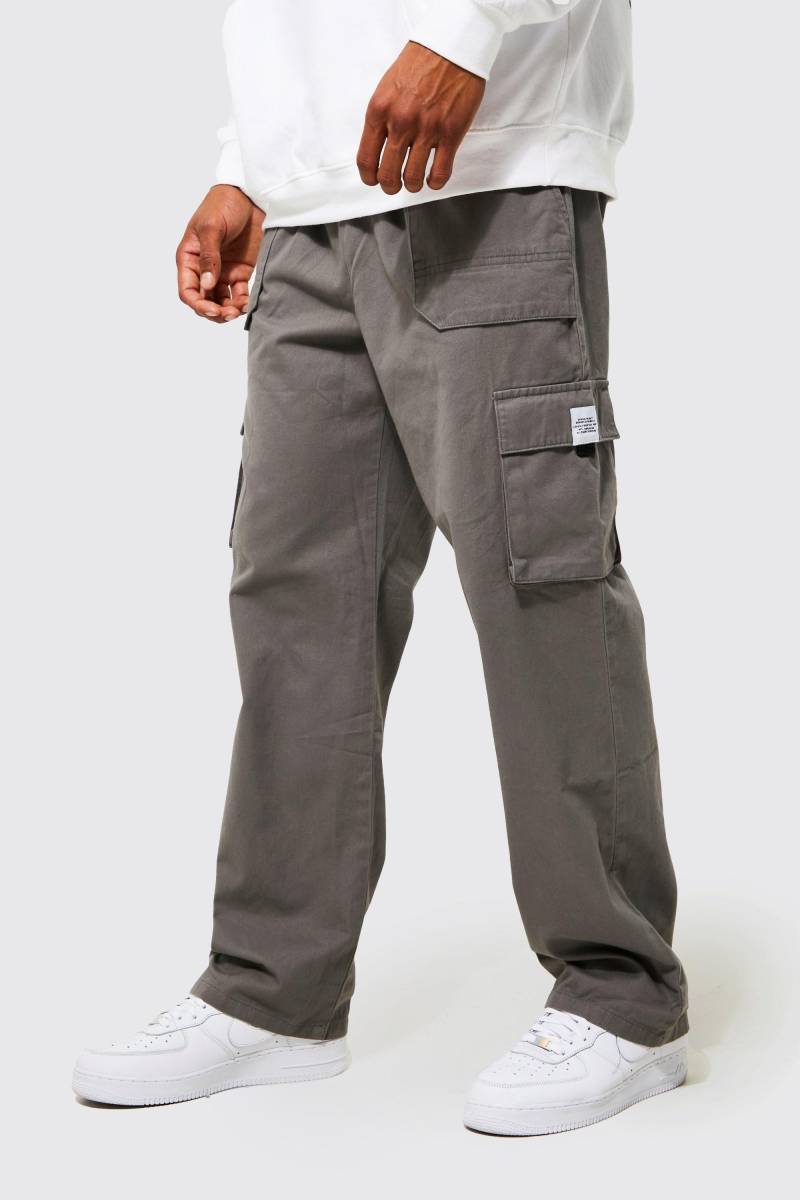 Lockere Twill Cargo-Jogginghose Mit Gürtel - Slate - Xs, Slate Lockere Twill Cargo-Jogginghose Mit Gürtel - Slate - Xs, Slate von boohoo