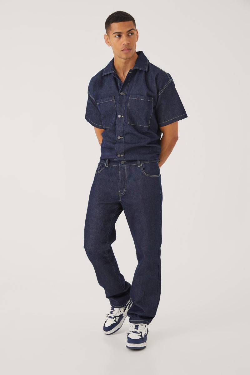 Lockerer Denim-Jumpsuit - Indigo - Xs, Indigo Lockerer Denim-Jumpsuit - Indigo - Xs, Indigo von boohoo