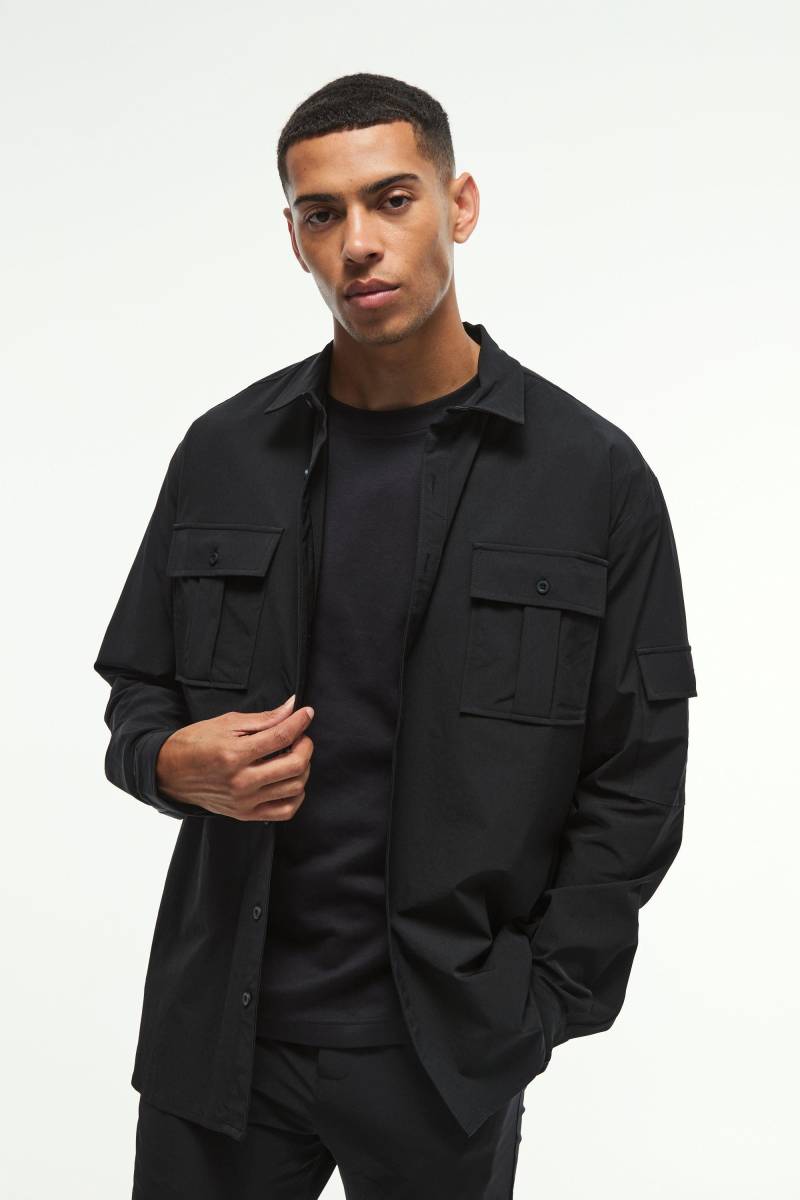 Ma1 Stretch-Overshirt - Black - Xs, Black Ma1 Stretch-Overshirt - Black - Xs, Black von boohoo